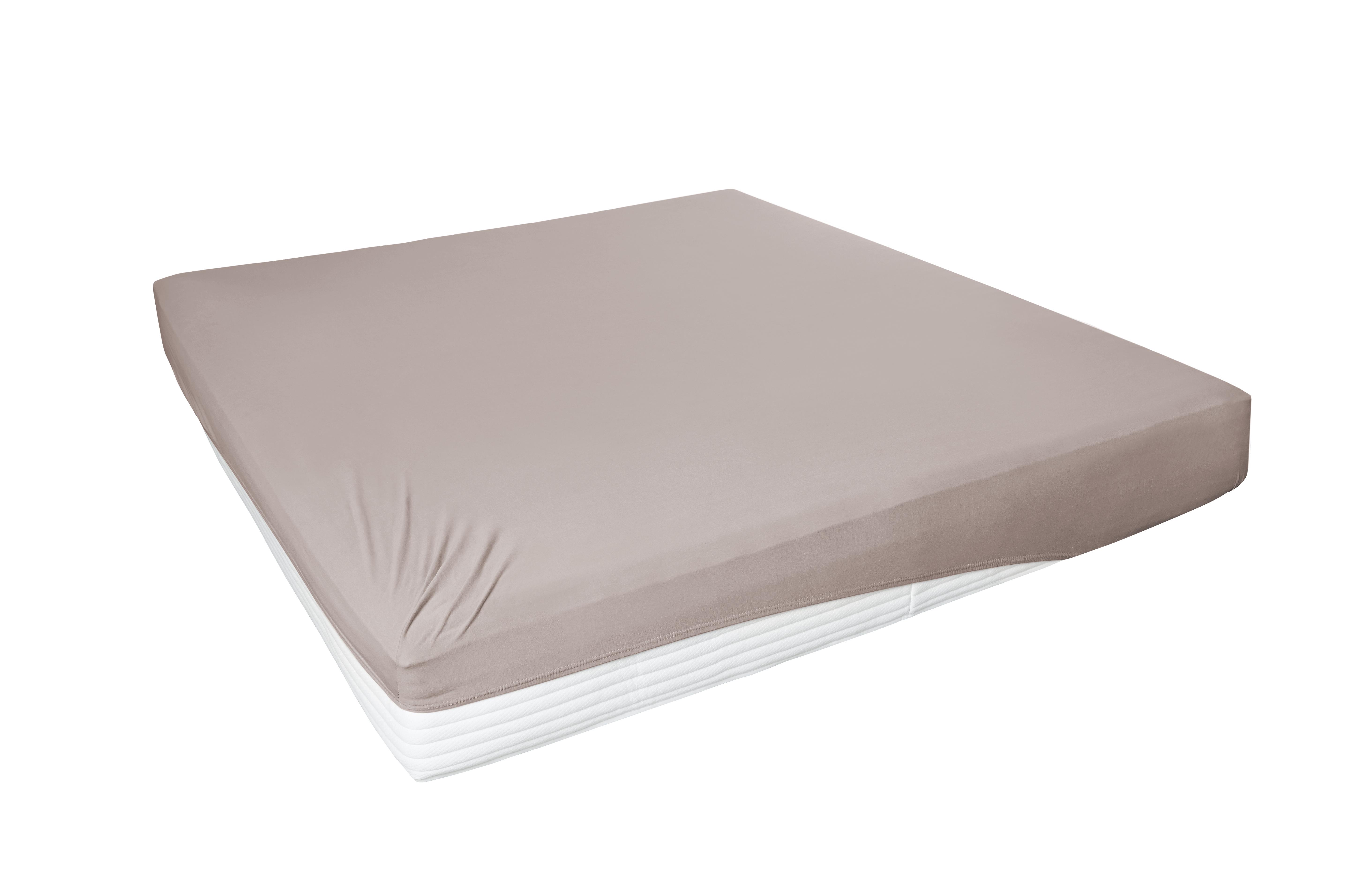 Hahn Haustextilien Spannbetttuch 190x200cm in Farbe kiesel,