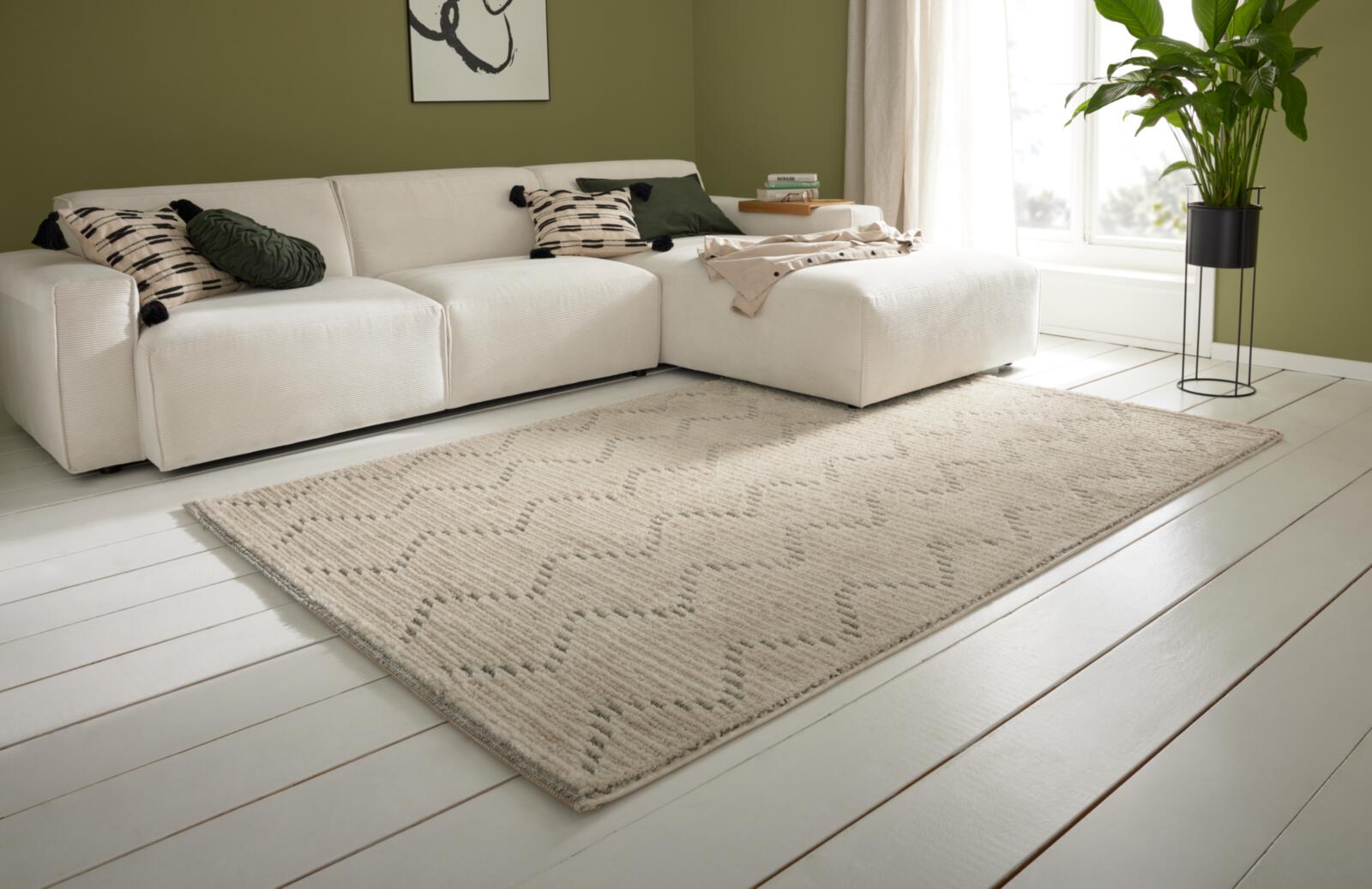 Roomio Teppich NO. 8301 ca. 133x190cm  in Farbe creme