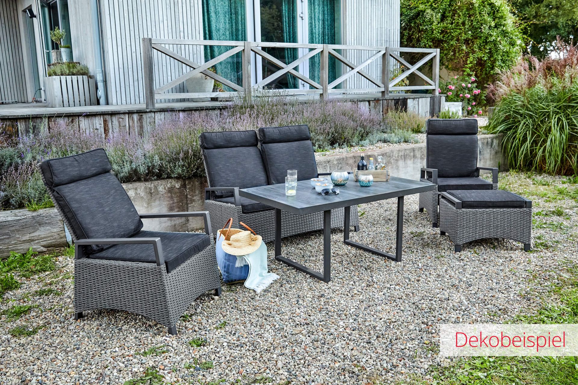 L.C. Wholesaler Couchtisch KERAMO ca. 140x85cm in dunkelgrau/anthrazit