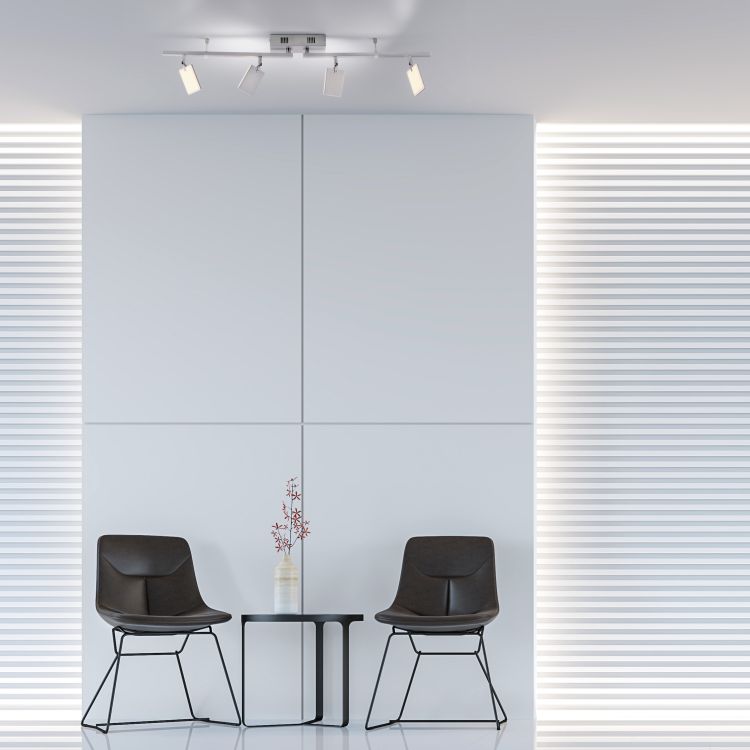 Paul Neuhaus LED-Deckenleuchte PURE MIRA 4-flammig in Farbe aluminium