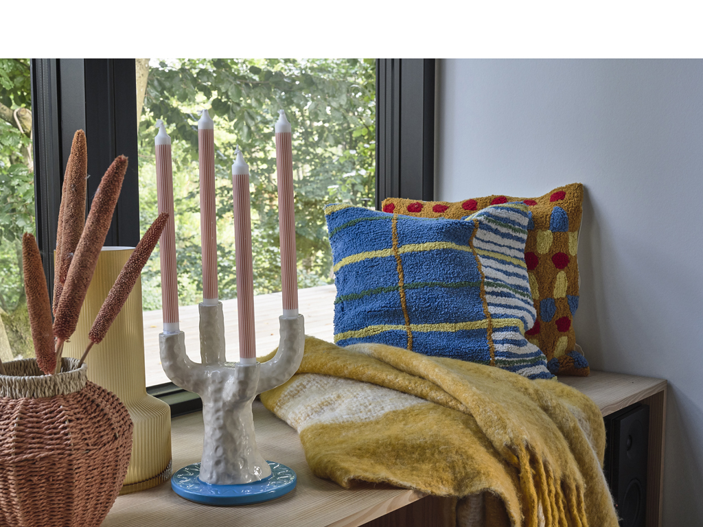 Villa Collection Kissen in Farbe amber/rot/blau/gelb