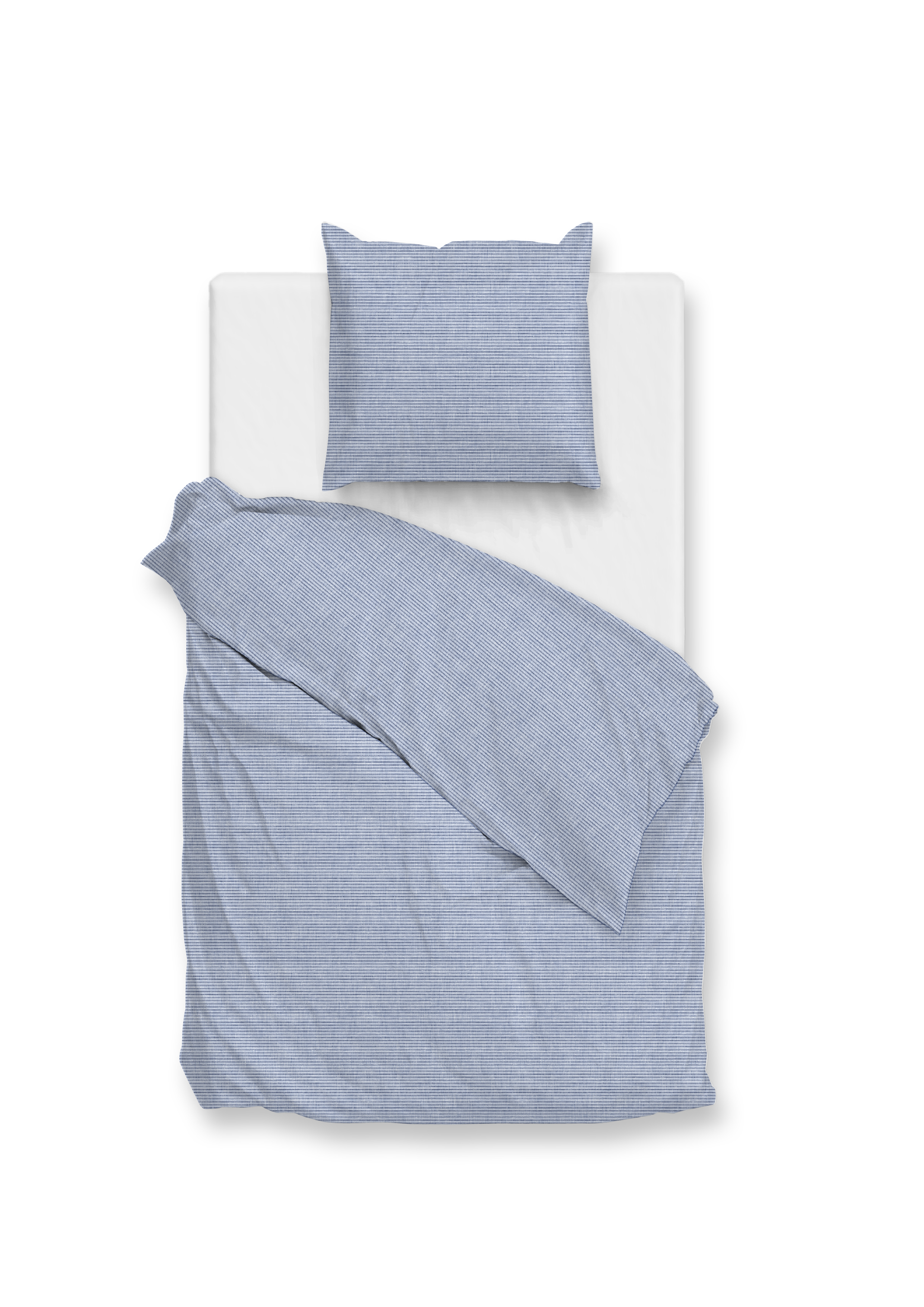 Heckettlane Bettwäsche ca. 135x200cm in Farbe Denim, Kissen, Dekoration für Zuhause, Leinen, Decke