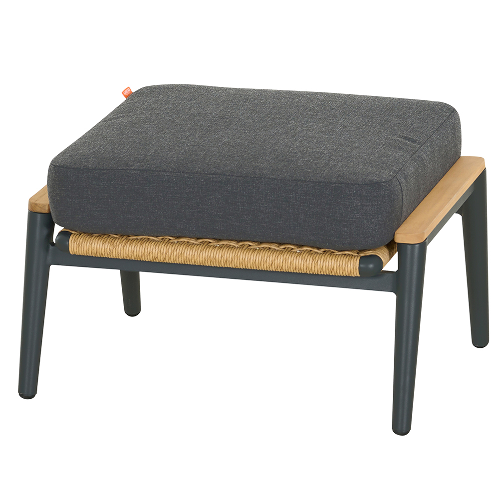 Lounge Hocker ROMA ca.B65 H43 T52 cm in Aluminium matt anthrazit