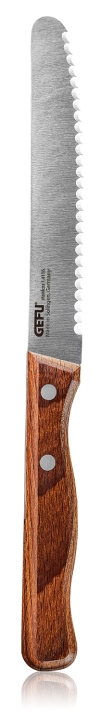 GEFU Brotmesser Stulle ca. B23 H2,1 T1,3 cm in silber / braun