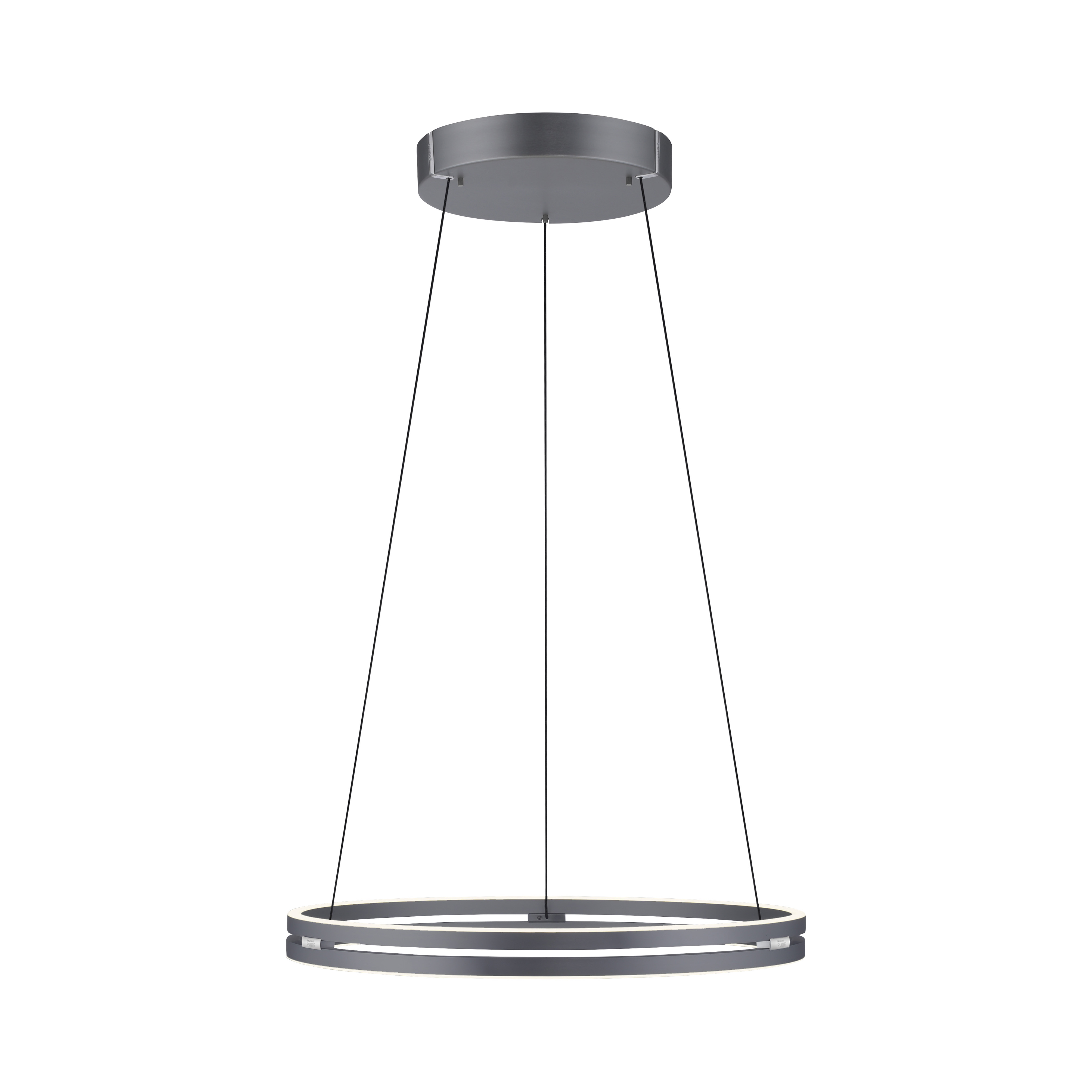 Paul Neuhaus LED-Pendelleuchte PURE E-LOOP 2-flammig in Farbe grau, Lampe