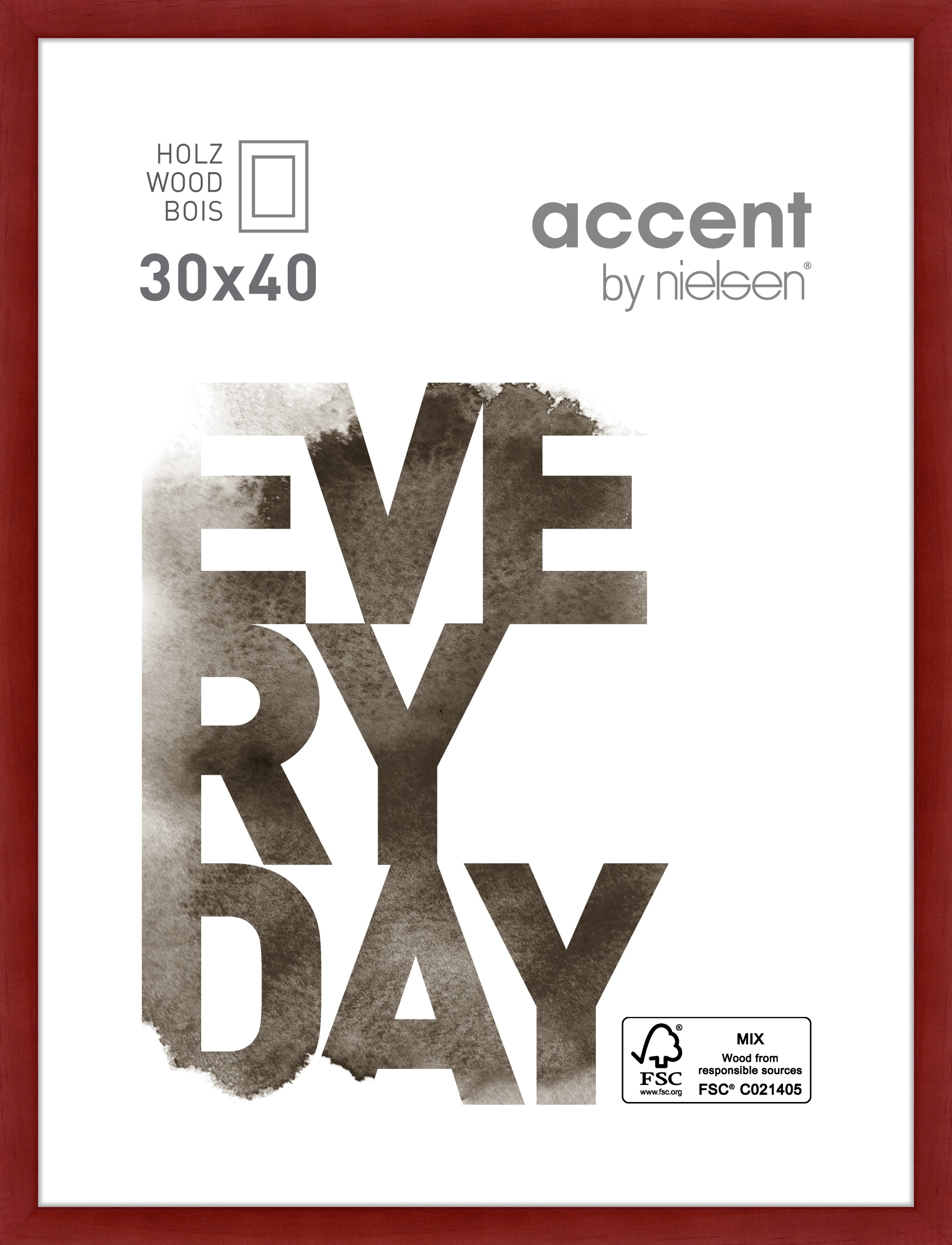 Accent by Nielsen Holz Bilderrahmen Zoom ca. 30x40cm in Farbe Red