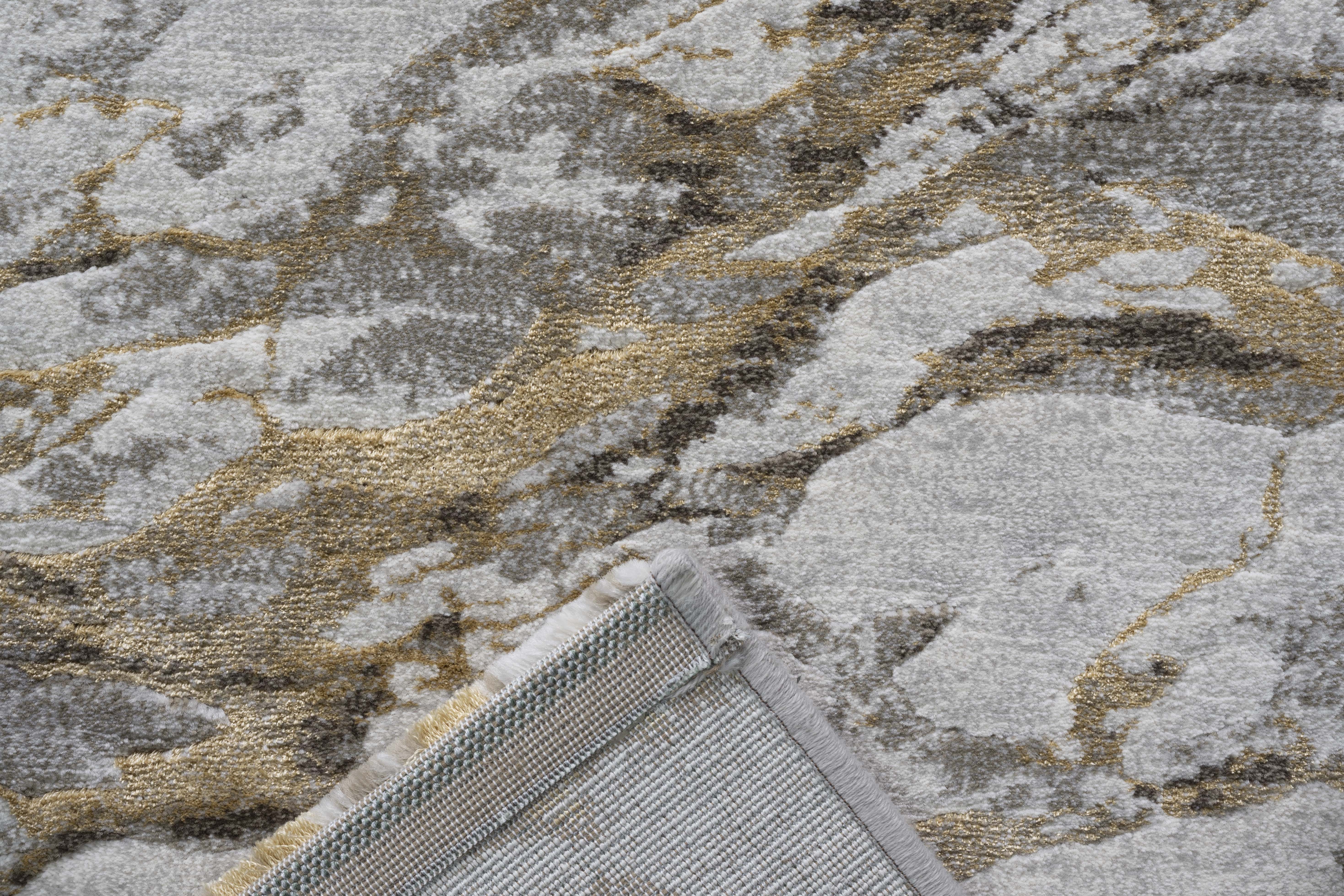 Ragolle Webteppich Platinum ca. 80x150cm in weiß-grau-gold