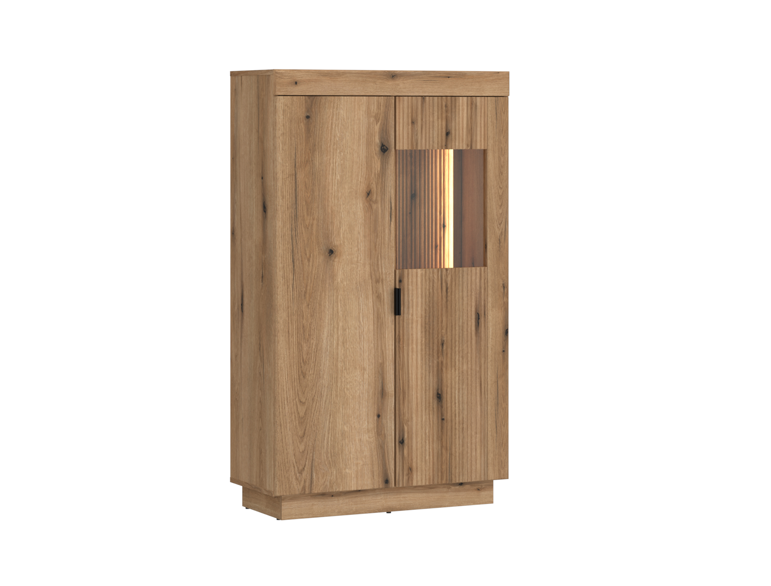Vitrine DELAMAR ca. 80x140x40cm in Front/Korpus Coast Evoke Eiche