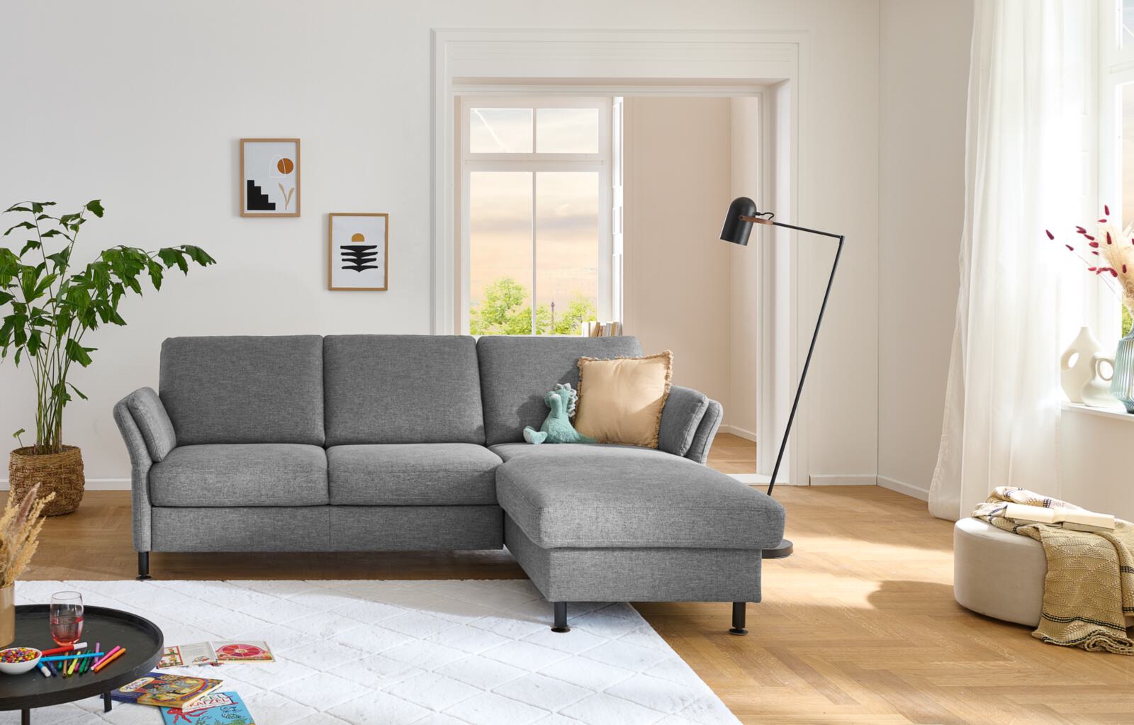 Polstergruppe MM-ZE1080 ca. 232x168cm in Stoff Unica steel