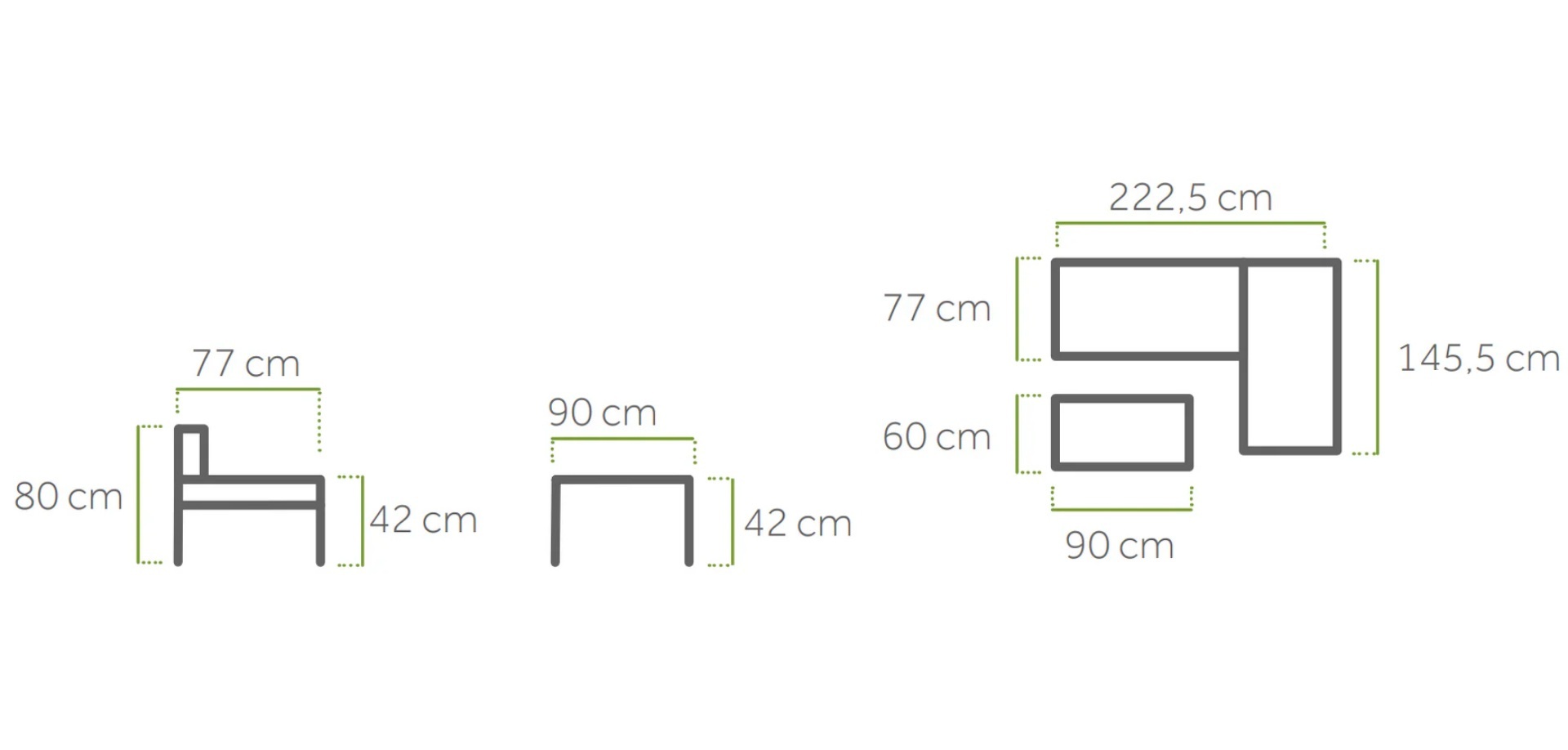MWH Ecklounge-Set WIDOO in Farbe  iron grey/Aluminium Glas