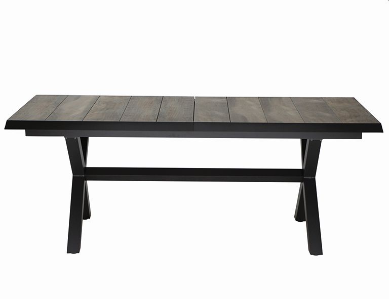 Ausziehtisch SINCRO ca. 100x200(260)cm in washed grey/matt anthrazit, Kaffeetisch, Mobiliar, Tabelle, Esstisch, Bank