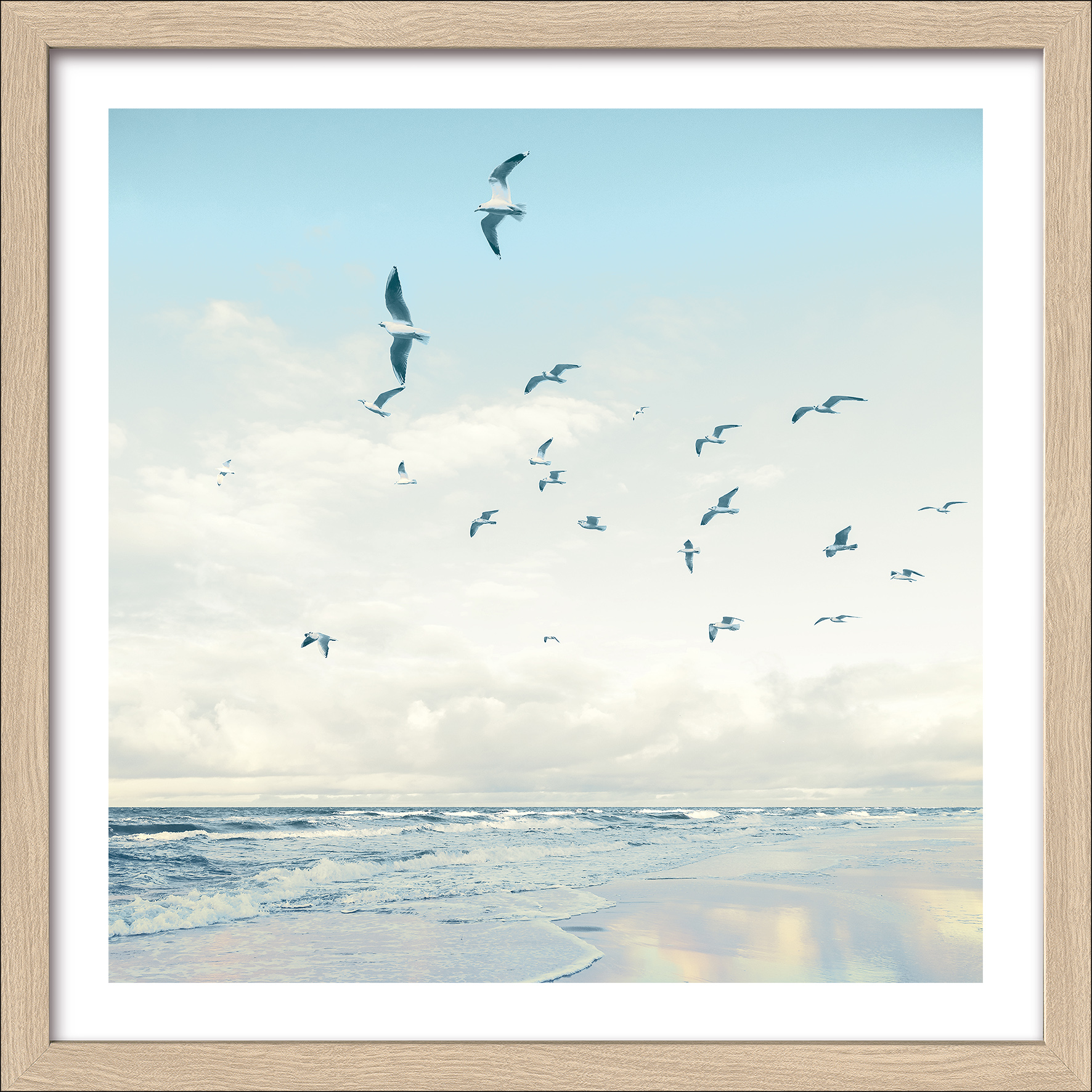 ProArt Framed-Art Slim Scandic 33x33cm Seagulls On The Beach
