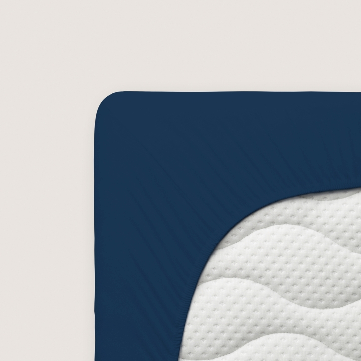 Schlafgut Pure Spannbettlaken ca. 120x200-130x220cm in Farbe Blue Deep