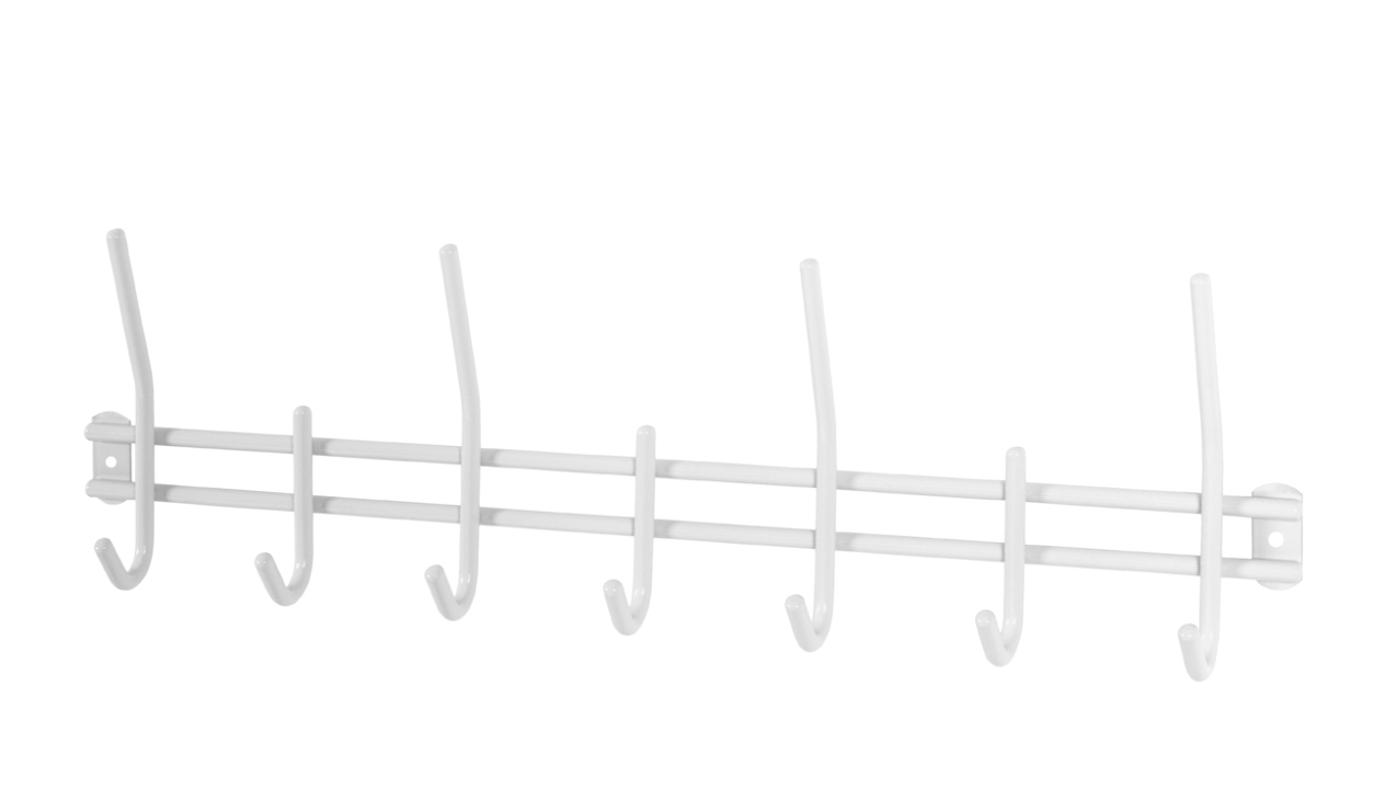 Haku Möbel Garderobenleiste ca. B54 H16 T5 cm in Stahl weiss pulverbeschichtet, Elektronik, Hardware