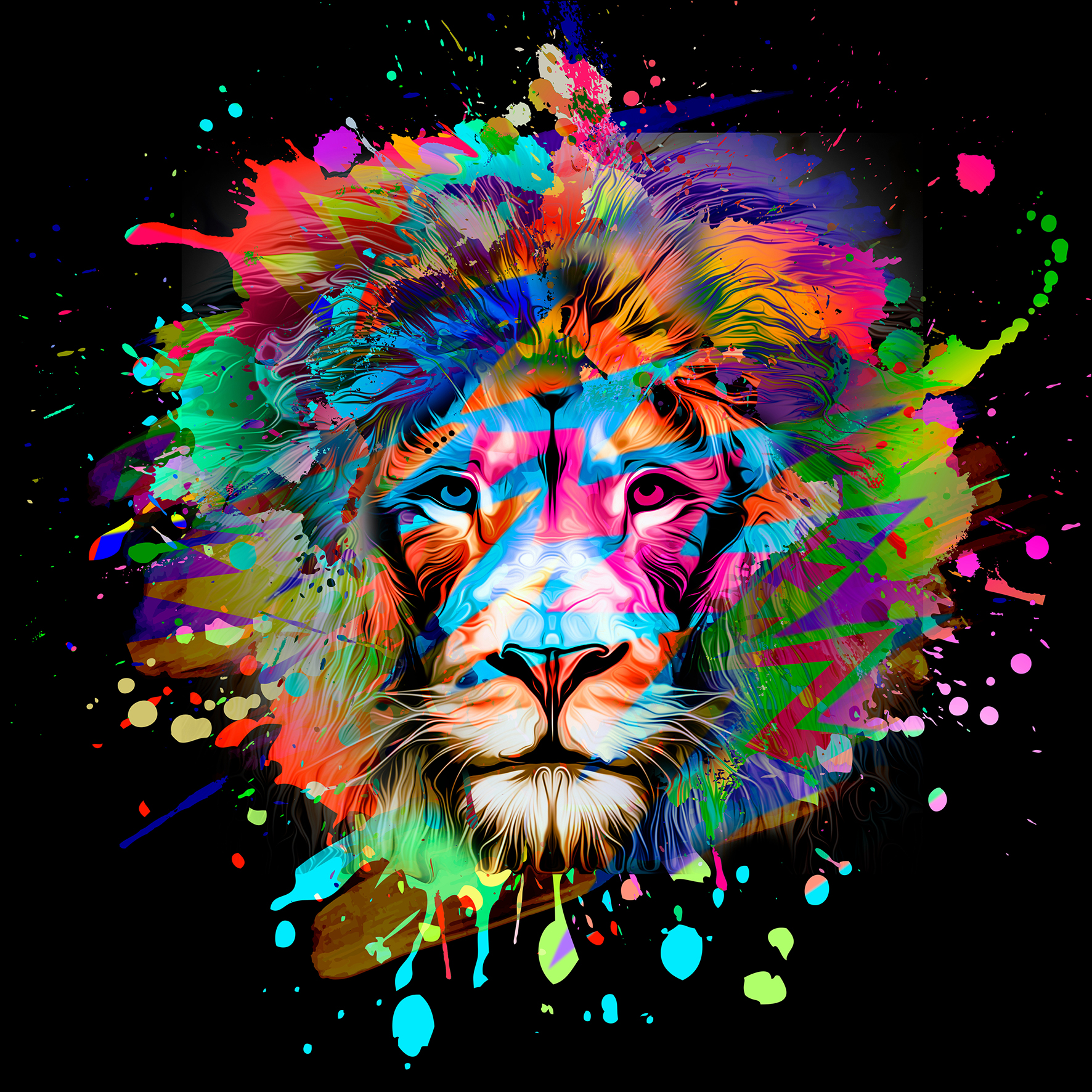 ProArt Alu-Art 50x50cm Colorful Lion Head III