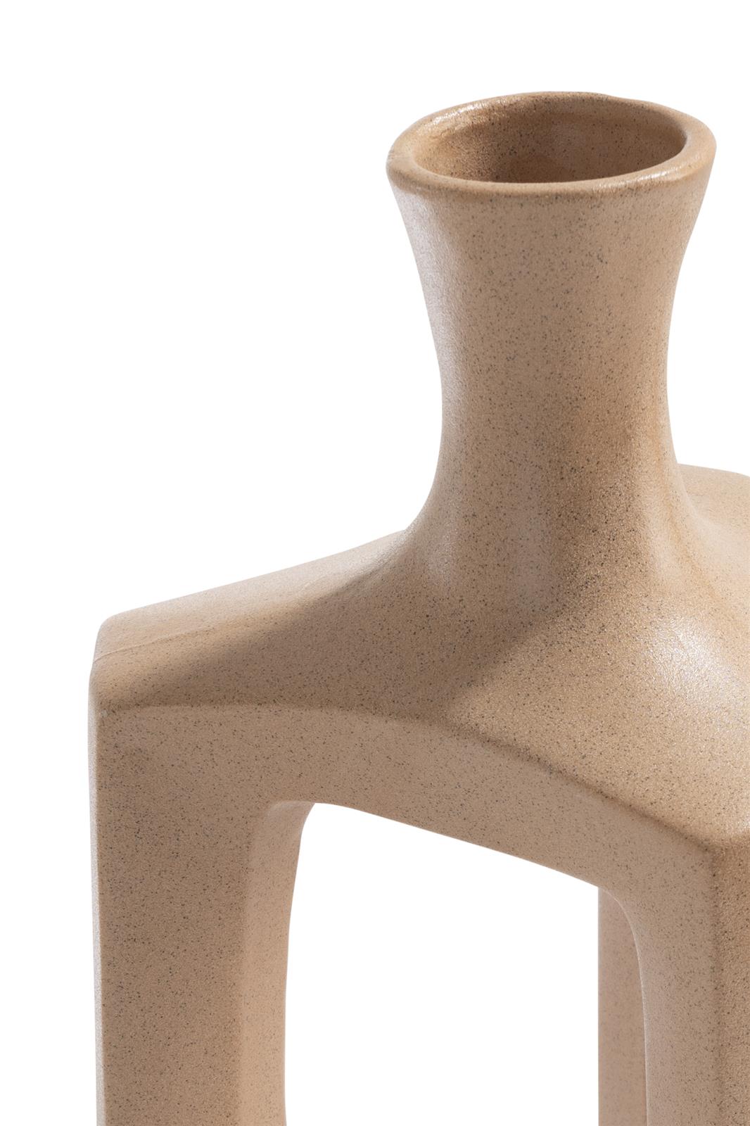 Coco Maison Vase JULES ca. B19 H42 T19 cm in Keramik orange/braun/taupe