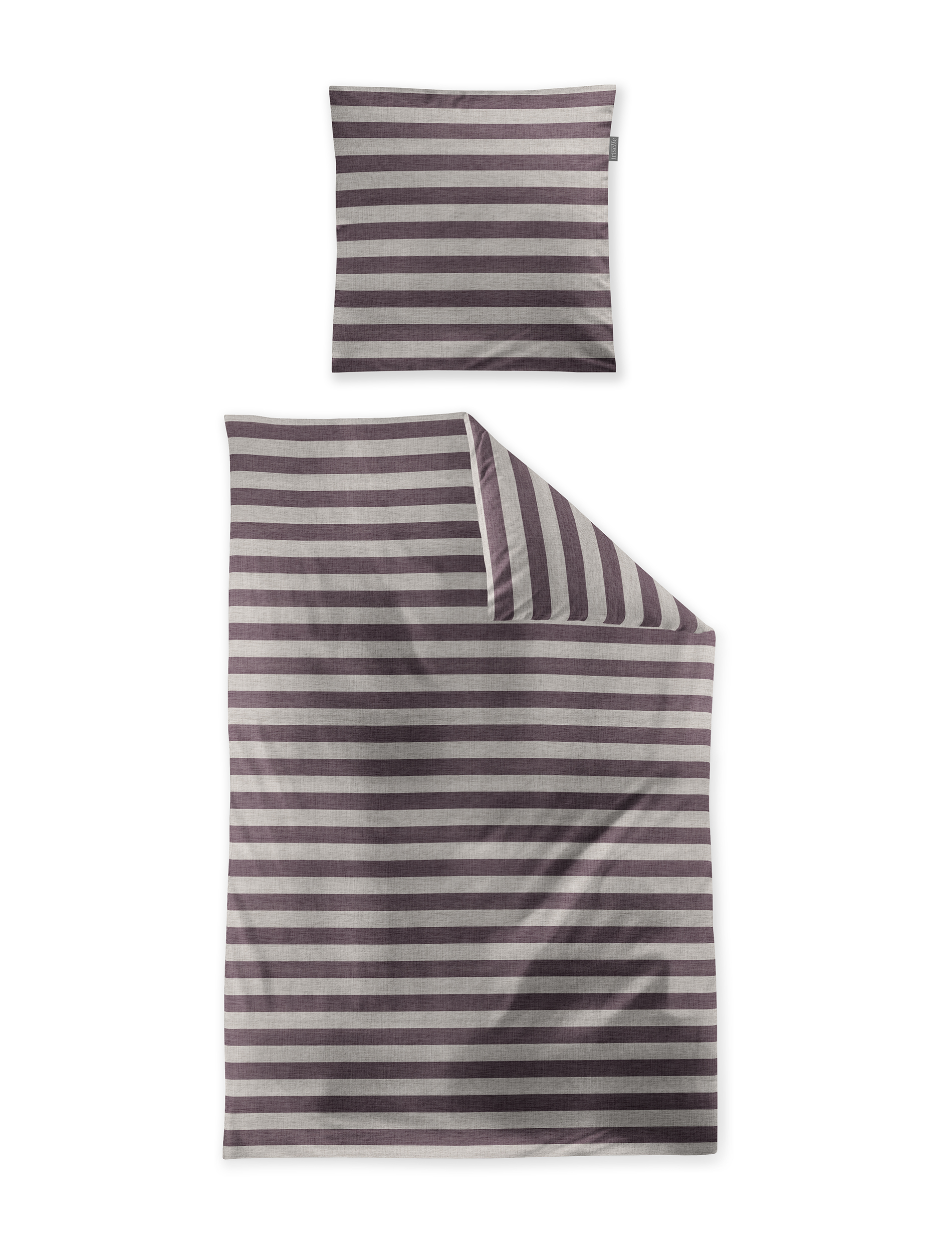 irisette Mako-Satin Bettwäsche WAVE-HK ca. 135x200cm in Farbe mauve, Dekoration für Zuhause, Kissen, Serviette