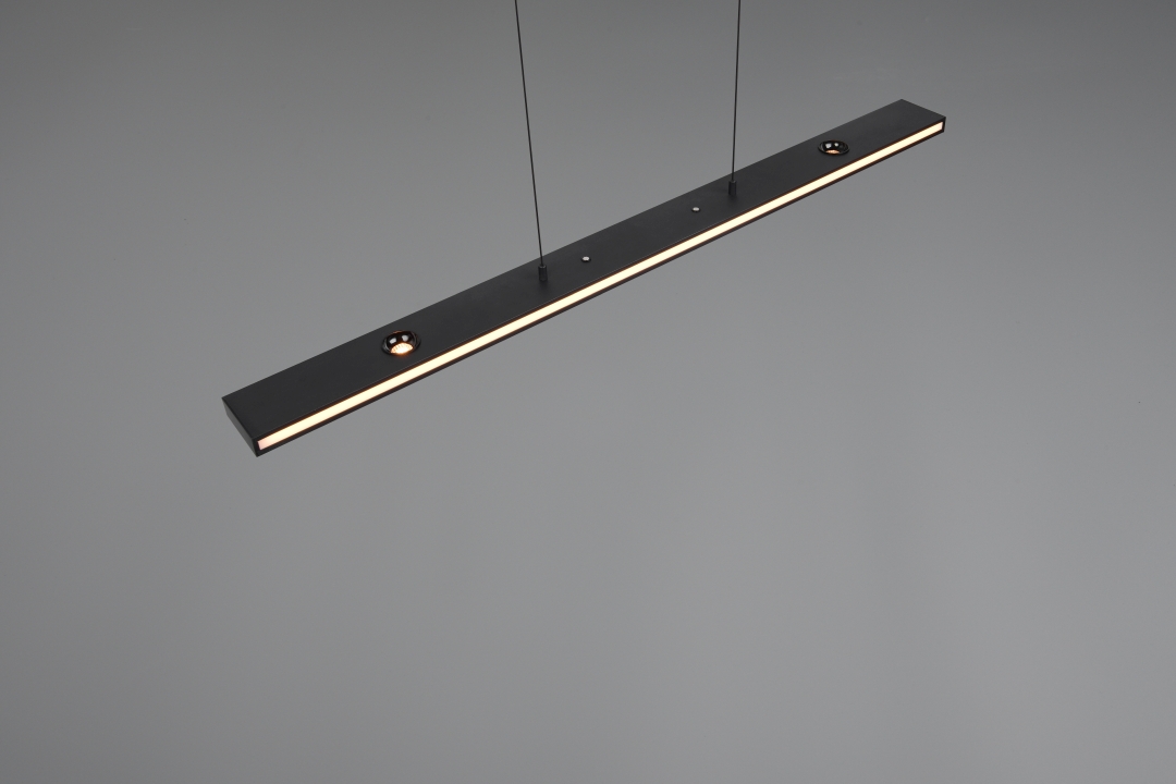Trio LED-Pendelleuchte GRAHAM 7-flammig in Farbe schwarz matt, Kunststoff weiß, Leuchte, Beleuchtung