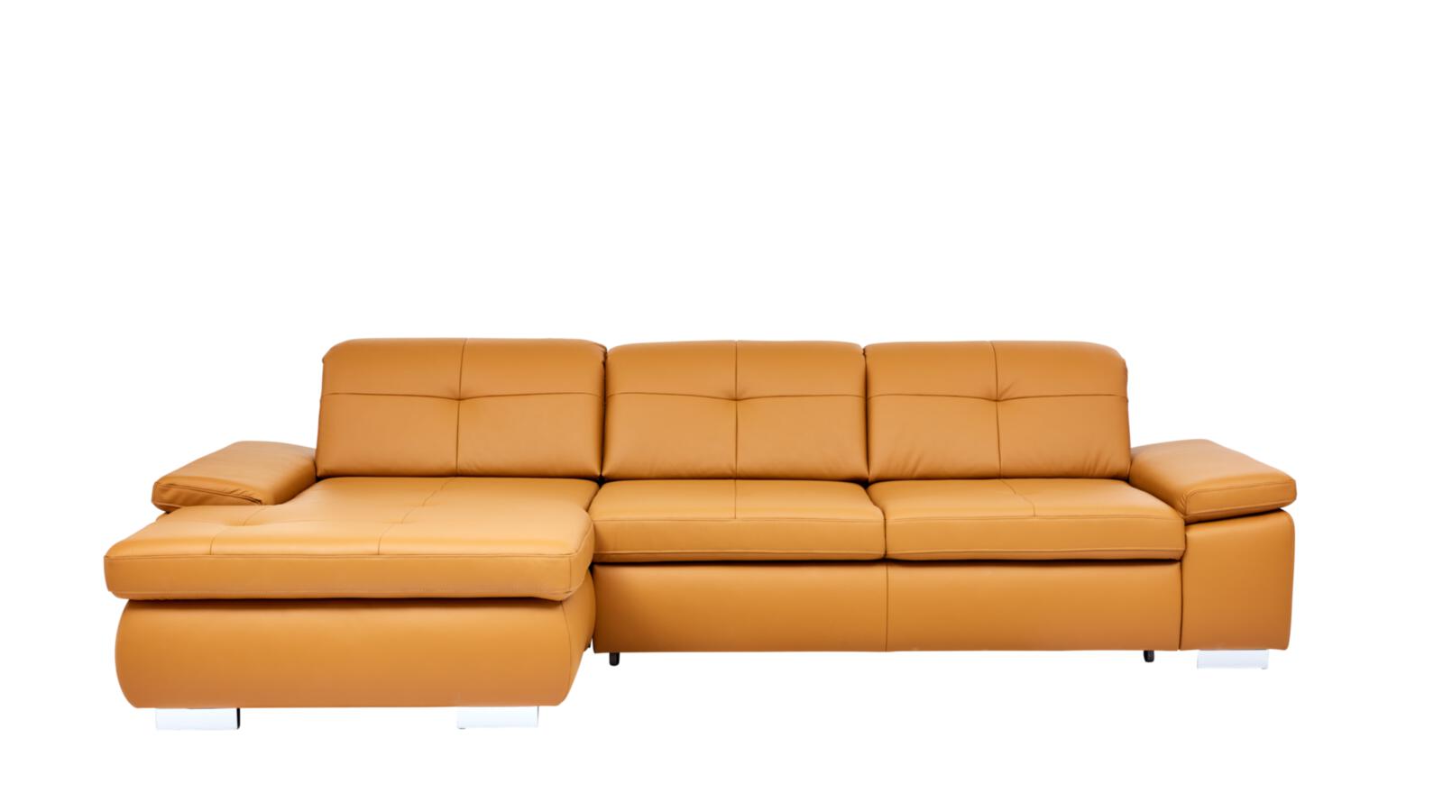 Modulmaster Polstereckgarnitur MM-PN1044 ca. 309x195cm in Leder Torro kurkuma, Couch, Mobiliar