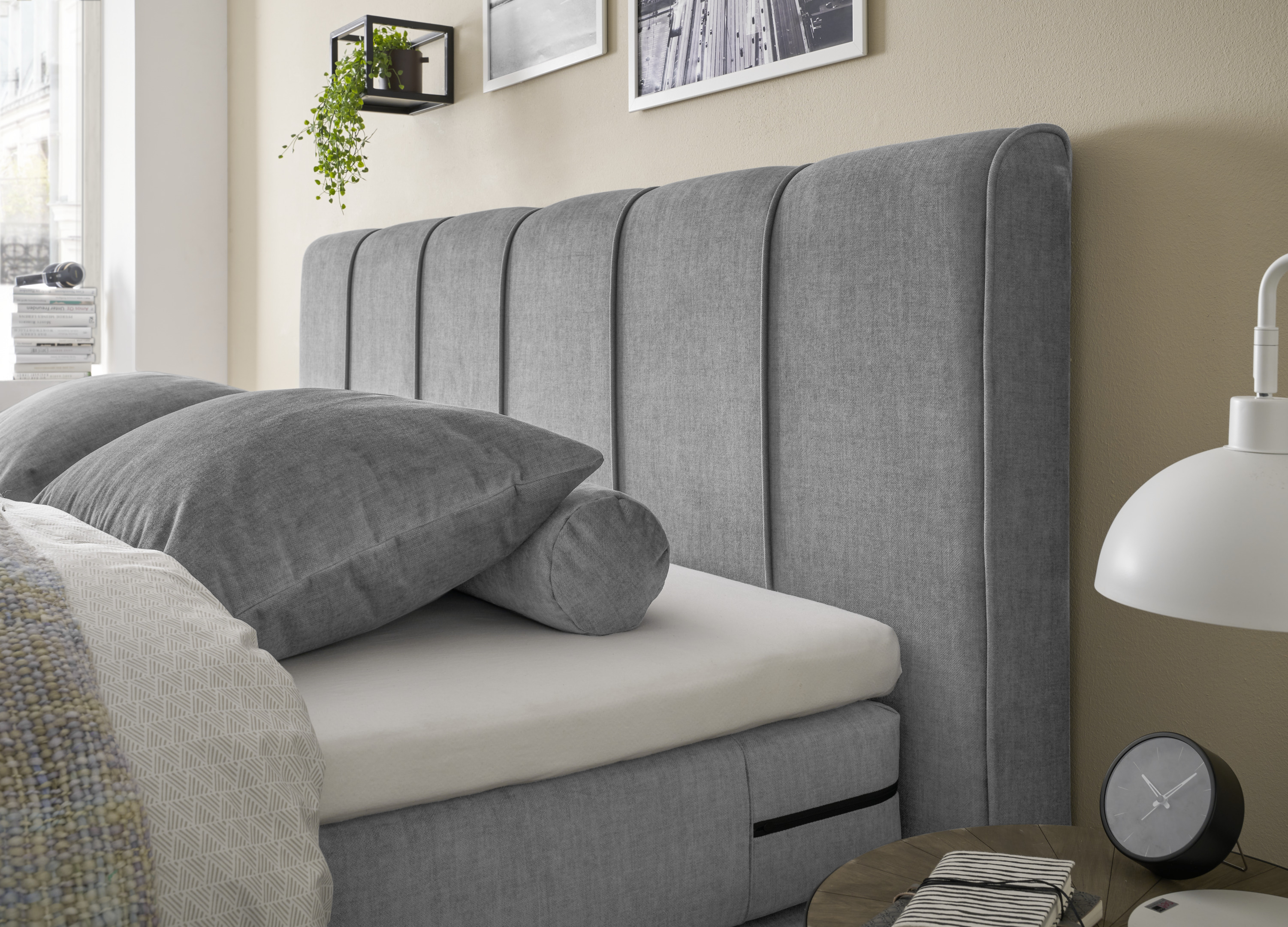 Set One by Musterring Boxspringbett FAIRFIELD ca. 180x200cm in Stoff Vogue grey