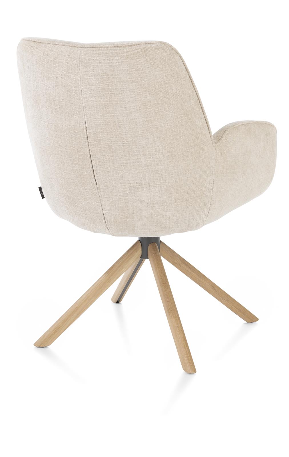 Henders & Hazel Armlehnstuhl RILEY ca. B62 H88 T65 cm in Stoff Cadiz creme