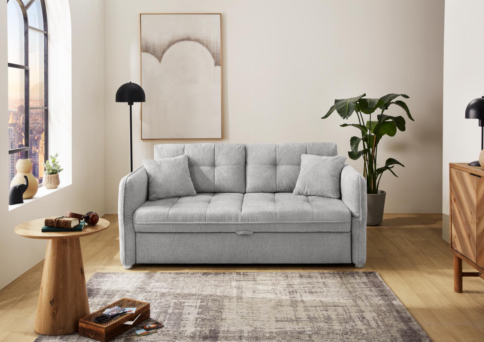 JOB 140 LEON in Chenille 44329 hellgrau, Dekoration für Zuhause, Couch, Mobiliar, Lampe, Innenarchitektur