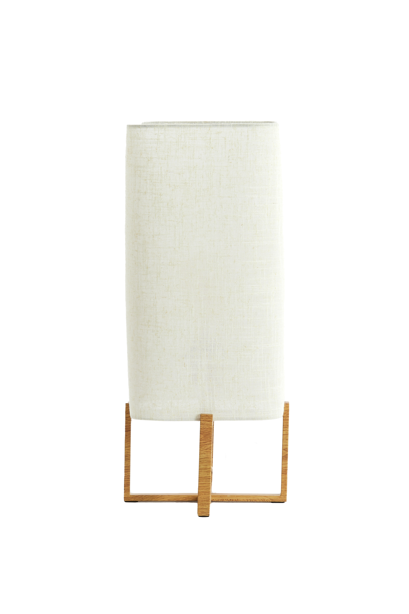 Tischleuchte  ca, 22x22x51cm in wood Print natur+Linen creme