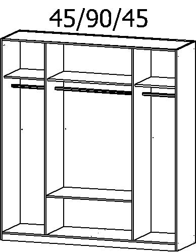 Rauch Drehtürenschrank STYLEUP 4-türig in Dekor Eiche Artisan/grau metallic