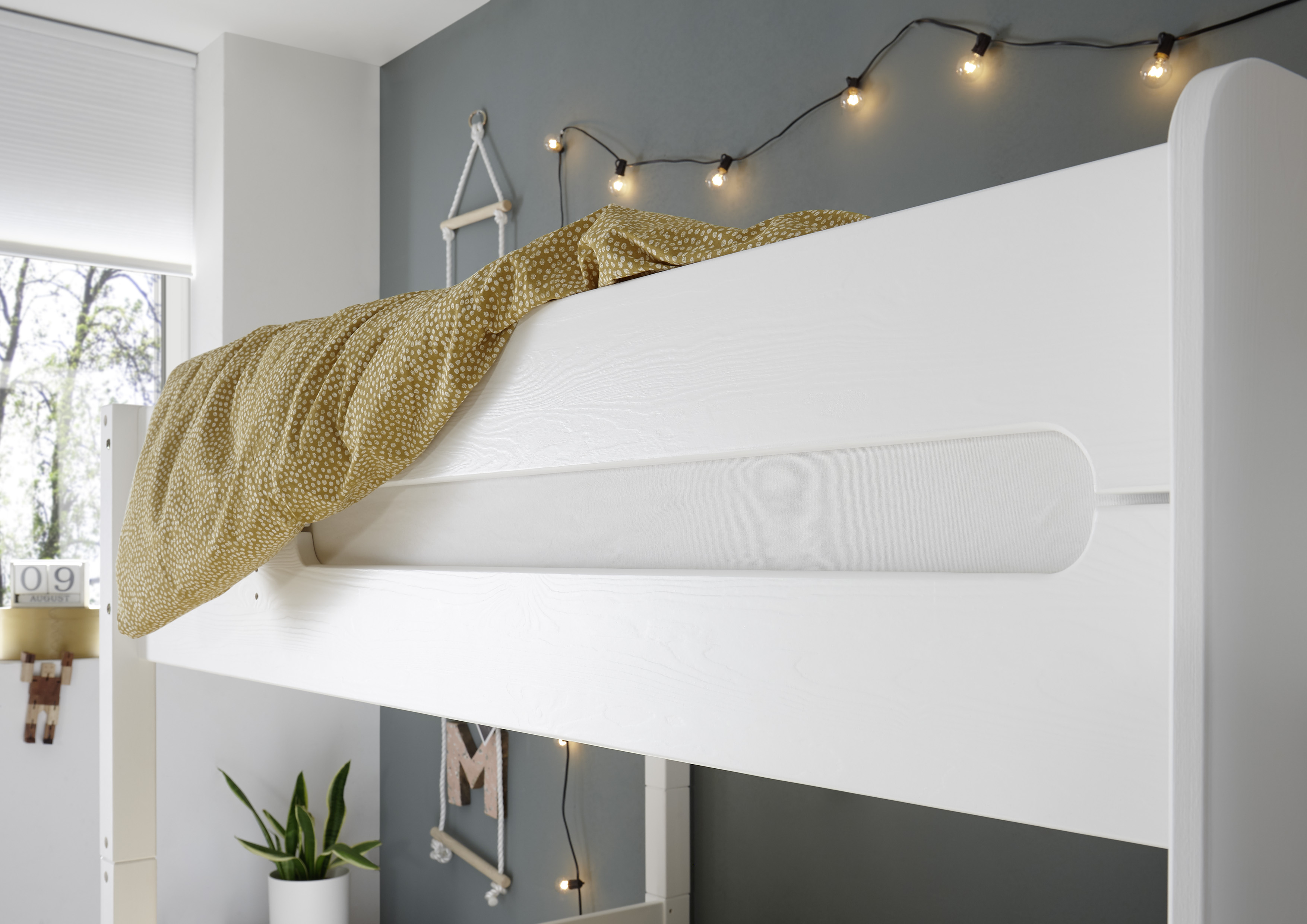 Pol Power Etagenbett Set SOUND ca. B212 H144 T108 cm in Weiß Kiefer massiv, Moebel, Drinnen, Innenarchitektur, Pflanze, Bett
