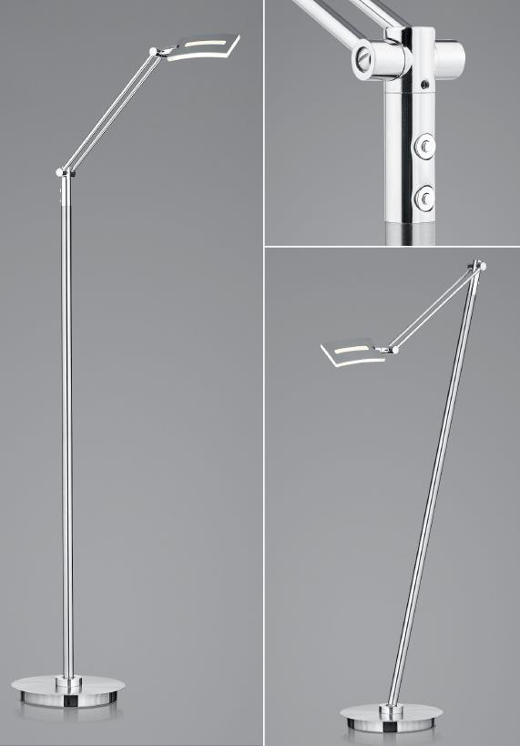 B-Leuchten LED-Stehleuchte EVOLO in Nickel matt,Absetzung Chrom, Lampe, Drinnen