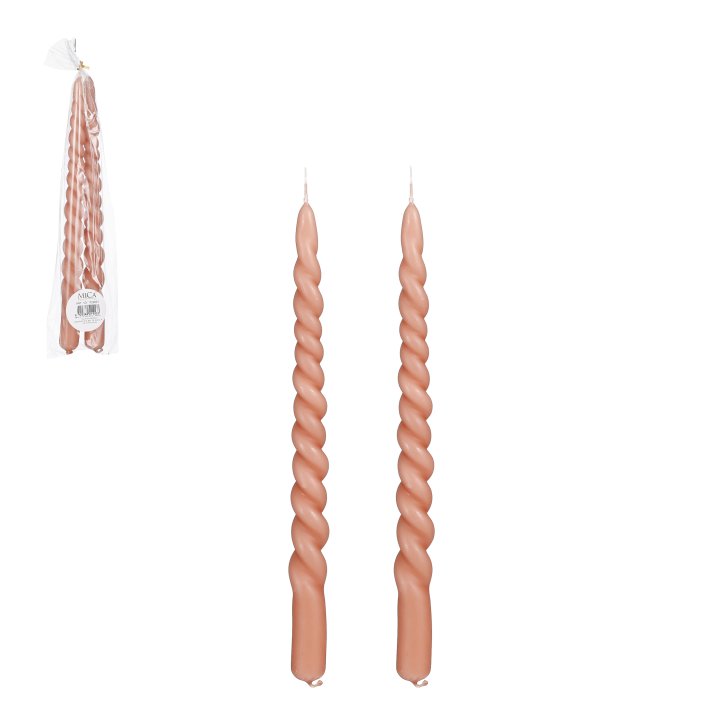 Edelman Spitzkerze Twist in Farbe rosa