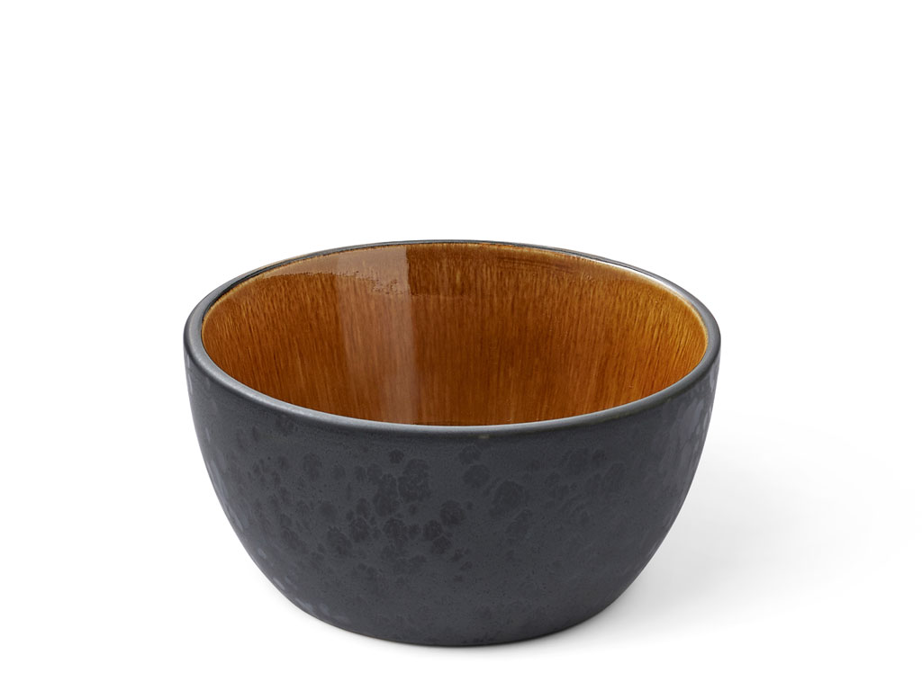 F&H Schale ca.14x7cm  BITZ ca. B14 H7,5 T14 cm in schwarz/amber