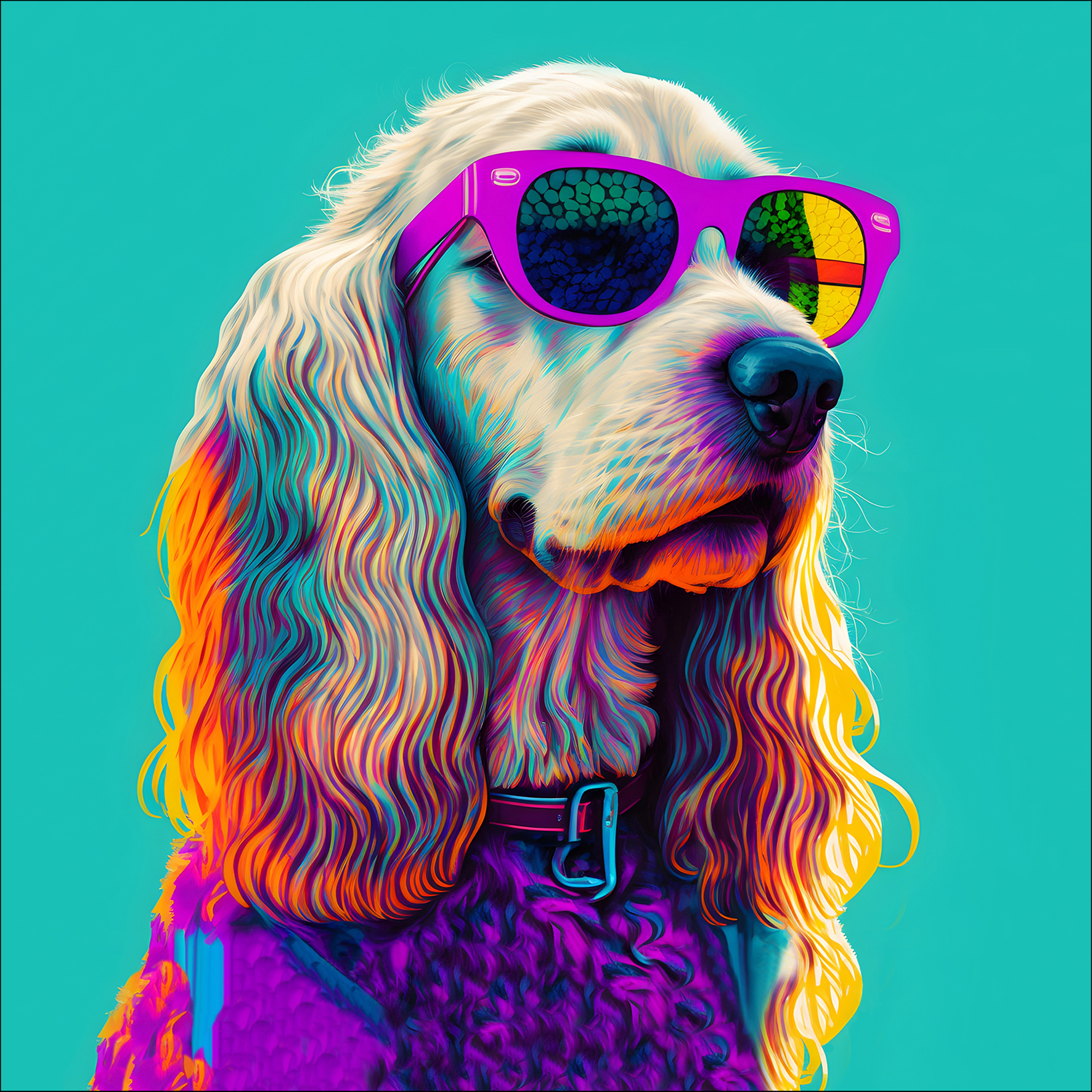 PRO ART Glas-Art 20x20cm Dog With Sunglasses II