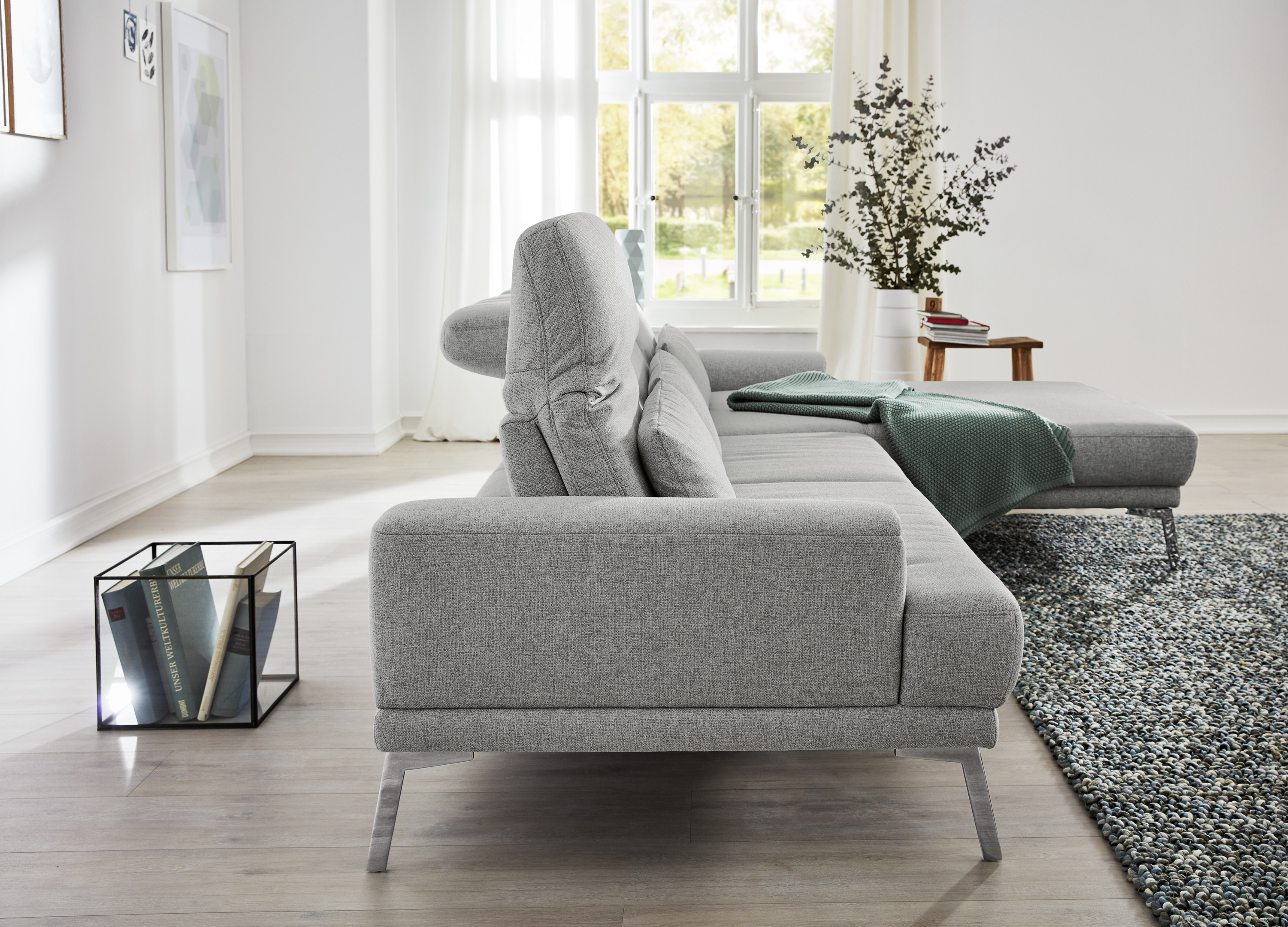 Musterring Polsterecke MR 4580 in Stoff Mono light grey