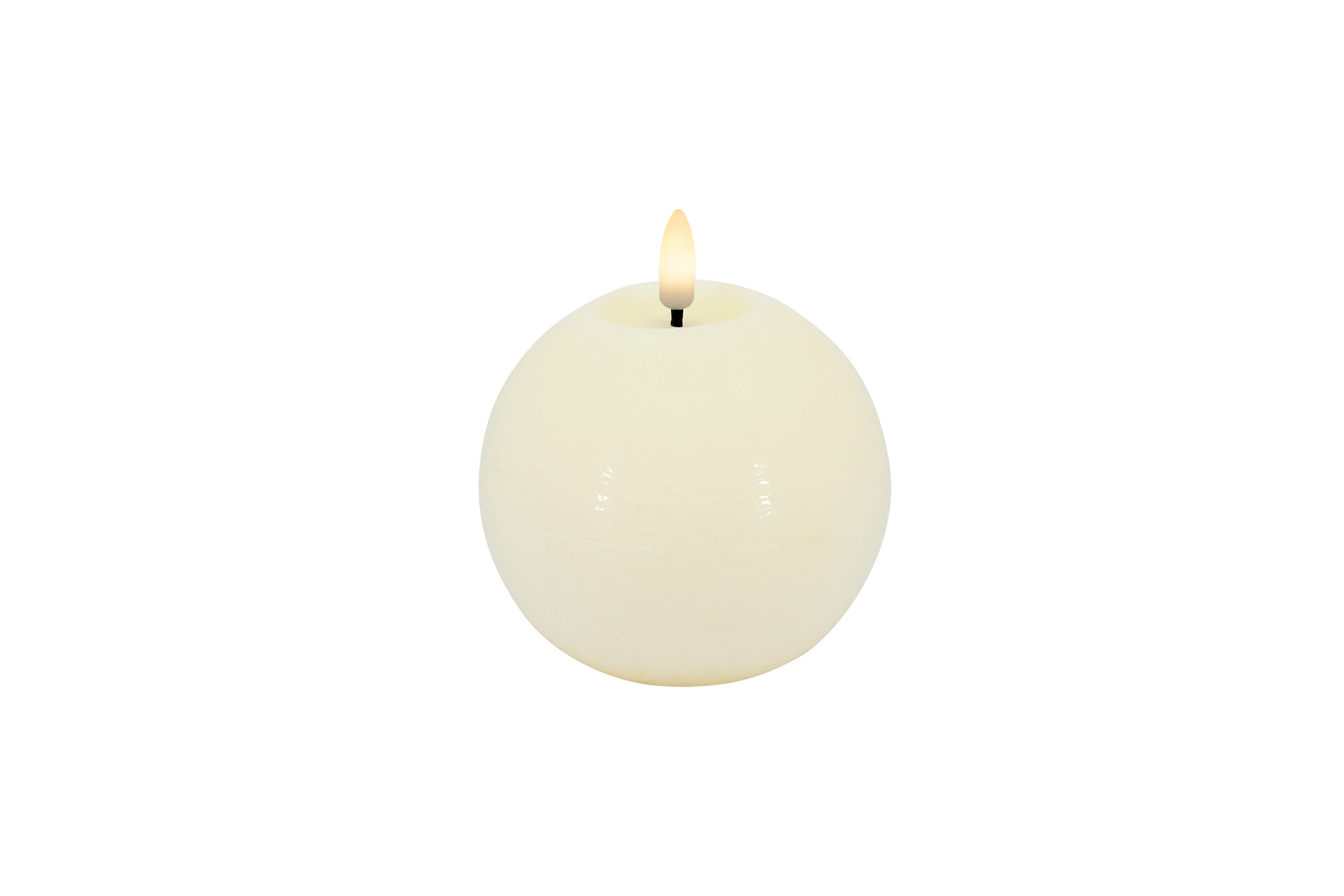 L.C. Wholesaler LED-Kugelkerze BASIC ca. Ø 8, H 7cm in cream rustic, 8x7cm