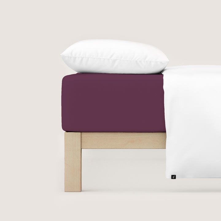 Schlafgut Casual Spannbettlaken ca. 120x200-130x200cm in Farbe Purple Deep