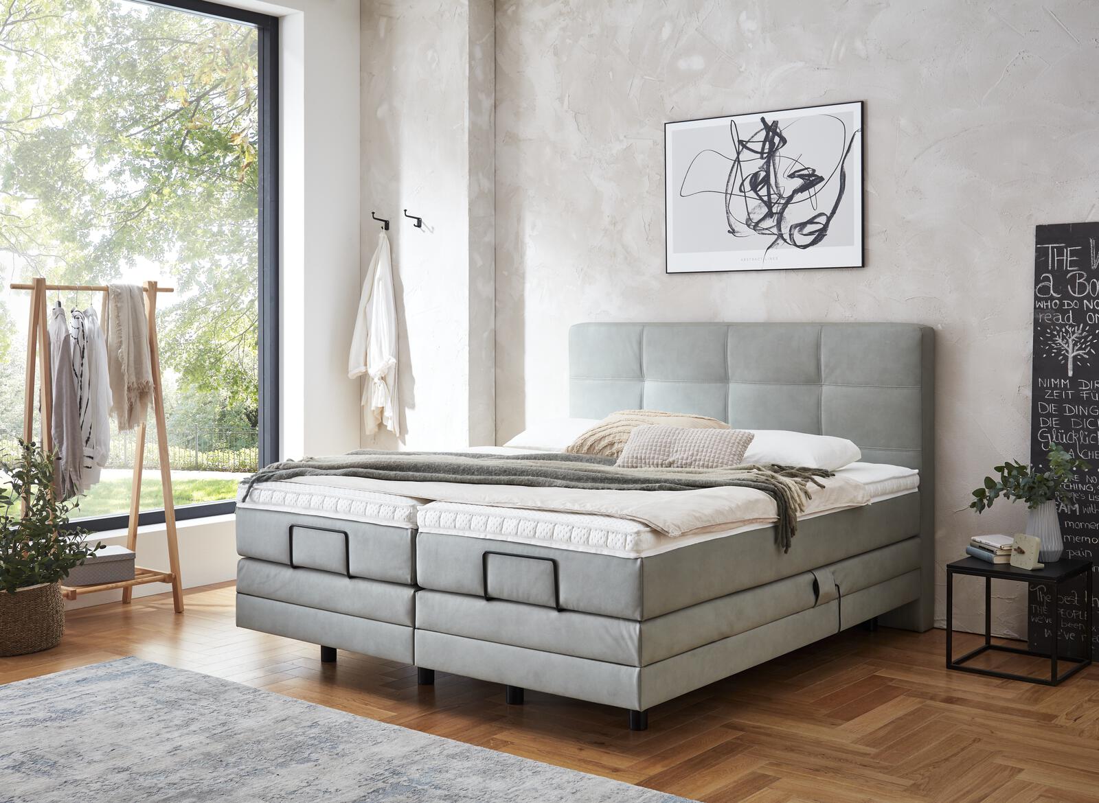 Boxspringbett Karat Comfort mit Motor ca. 180 x 200 cm in Stoff Gavin