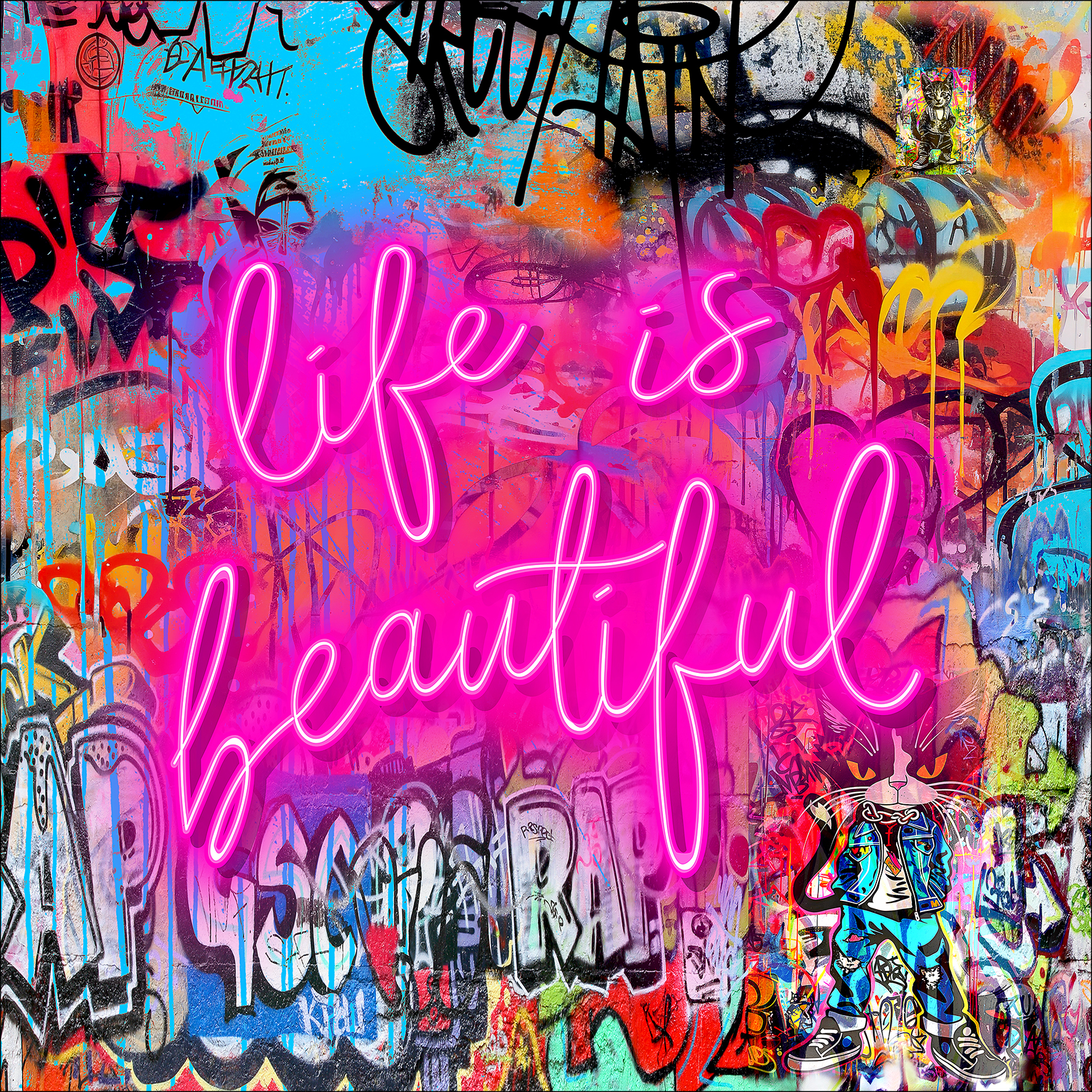 PRO ART Glas-Art 30x30cm Graffiti Beautiful Life