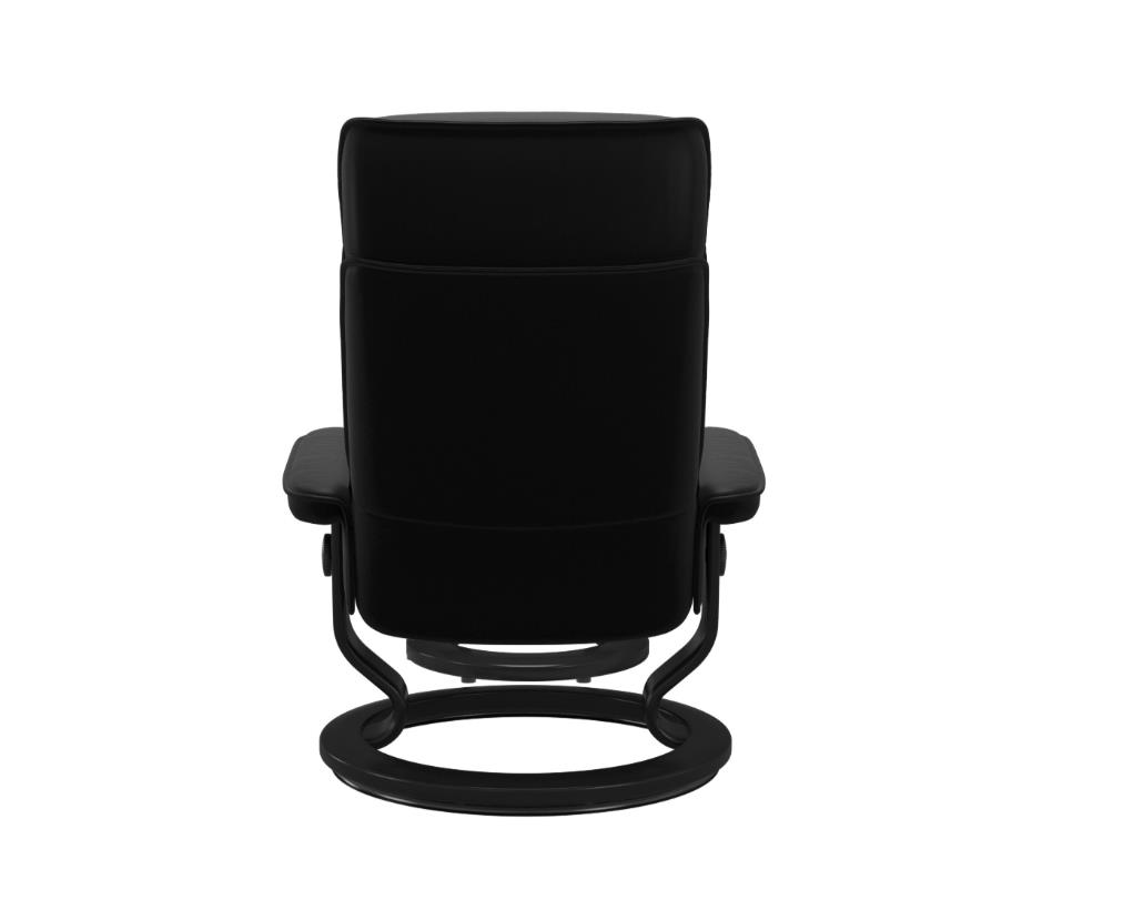 Stressless Sessel mit Hocker ADMIRAL ca. B78 H108 T117 cm in Leder Batick 19 schwarz