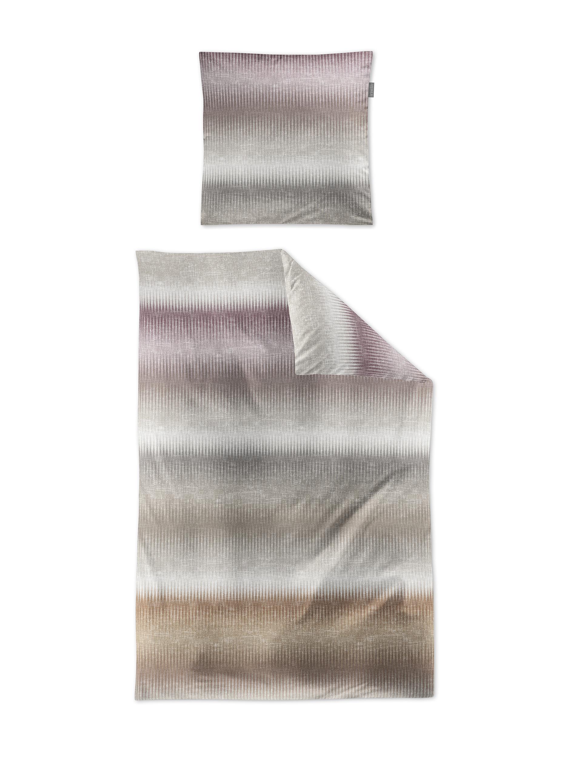 Irisette Mako-Satin Bettwäsche WAVE ca. 135x200cm in Farbe beere