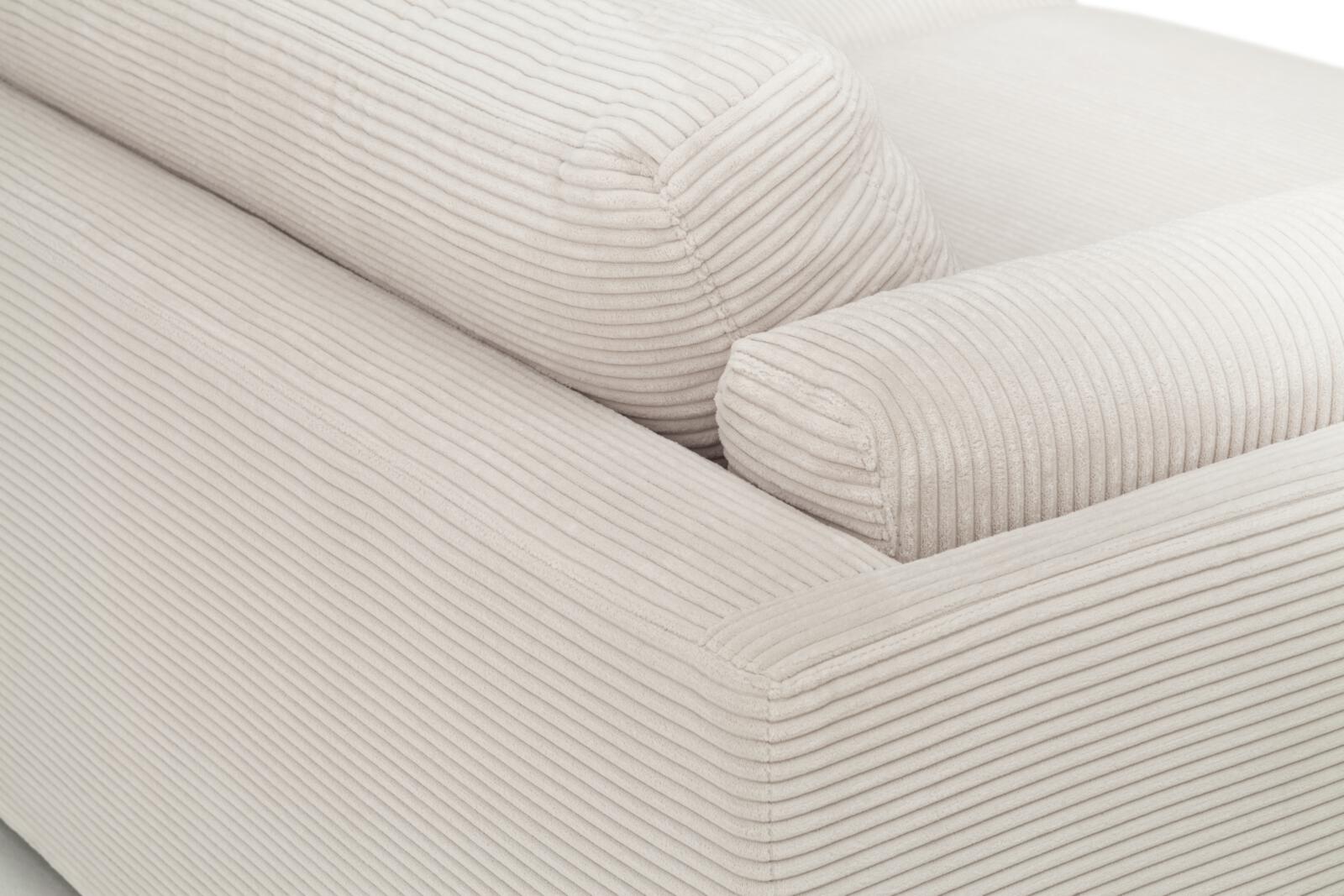 Candy Sofa 3-Sitzig KING SIZE ca. 294x150cm in Stoff Cord snow, Kissen, Dekoration für Zuhause, Leinen, Mobiliar