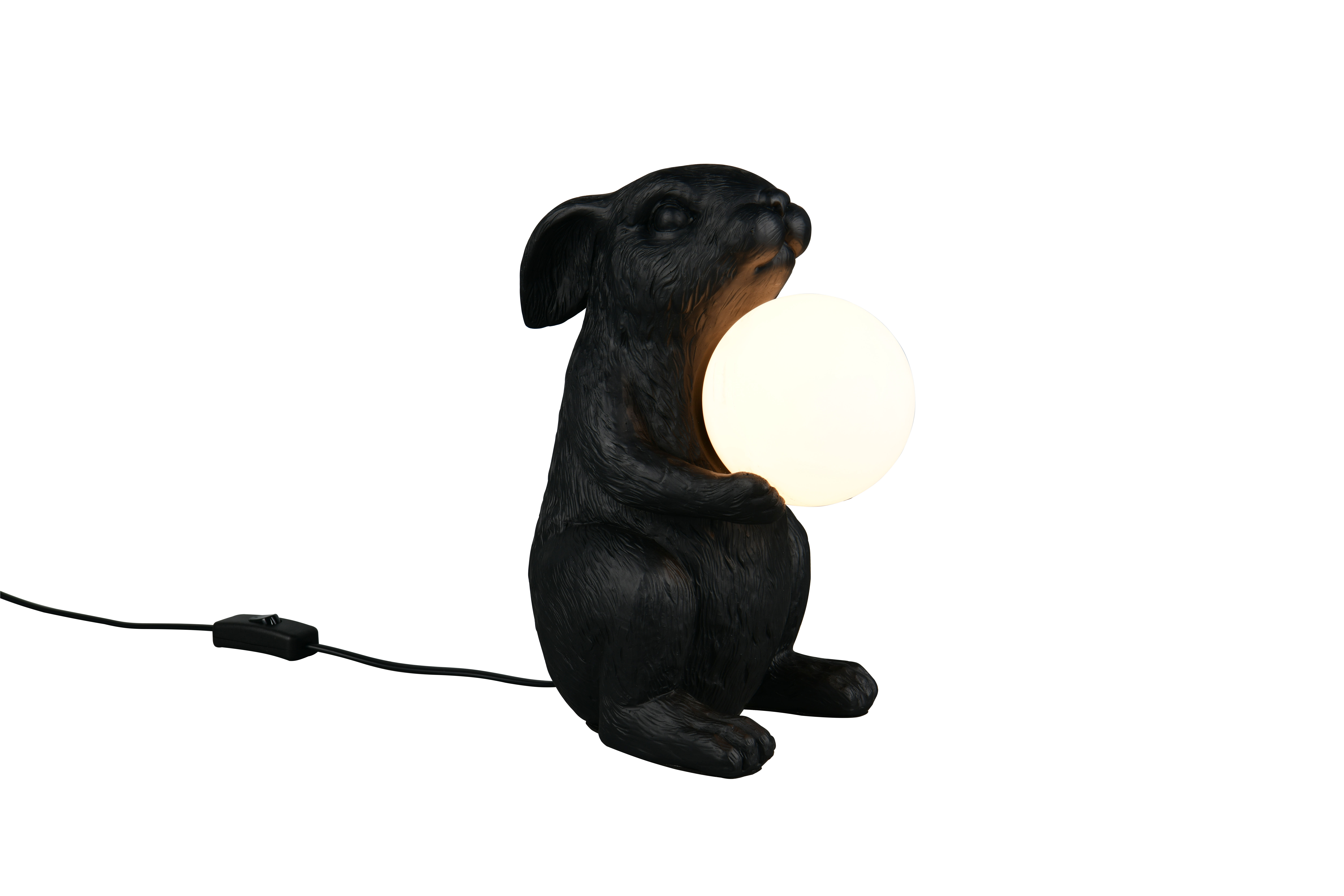 Reality Leuchten Tischleuchte RABBIT in schwarz, Tier, Hund, Säugetier, Haustier