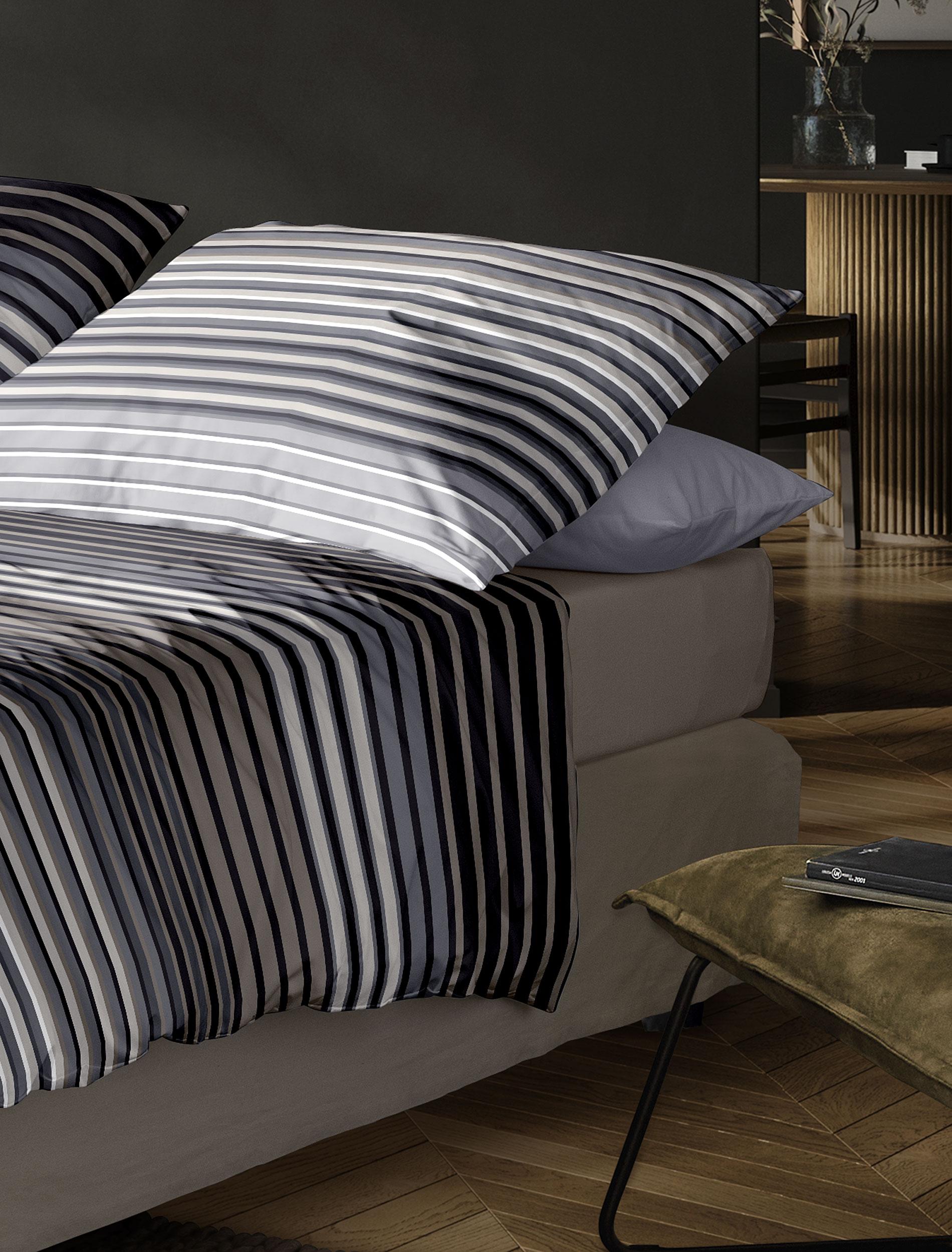 Irisette Tencel-Satin Bettwäsche LOTUS ca. 135x200cm in Farbe grau
