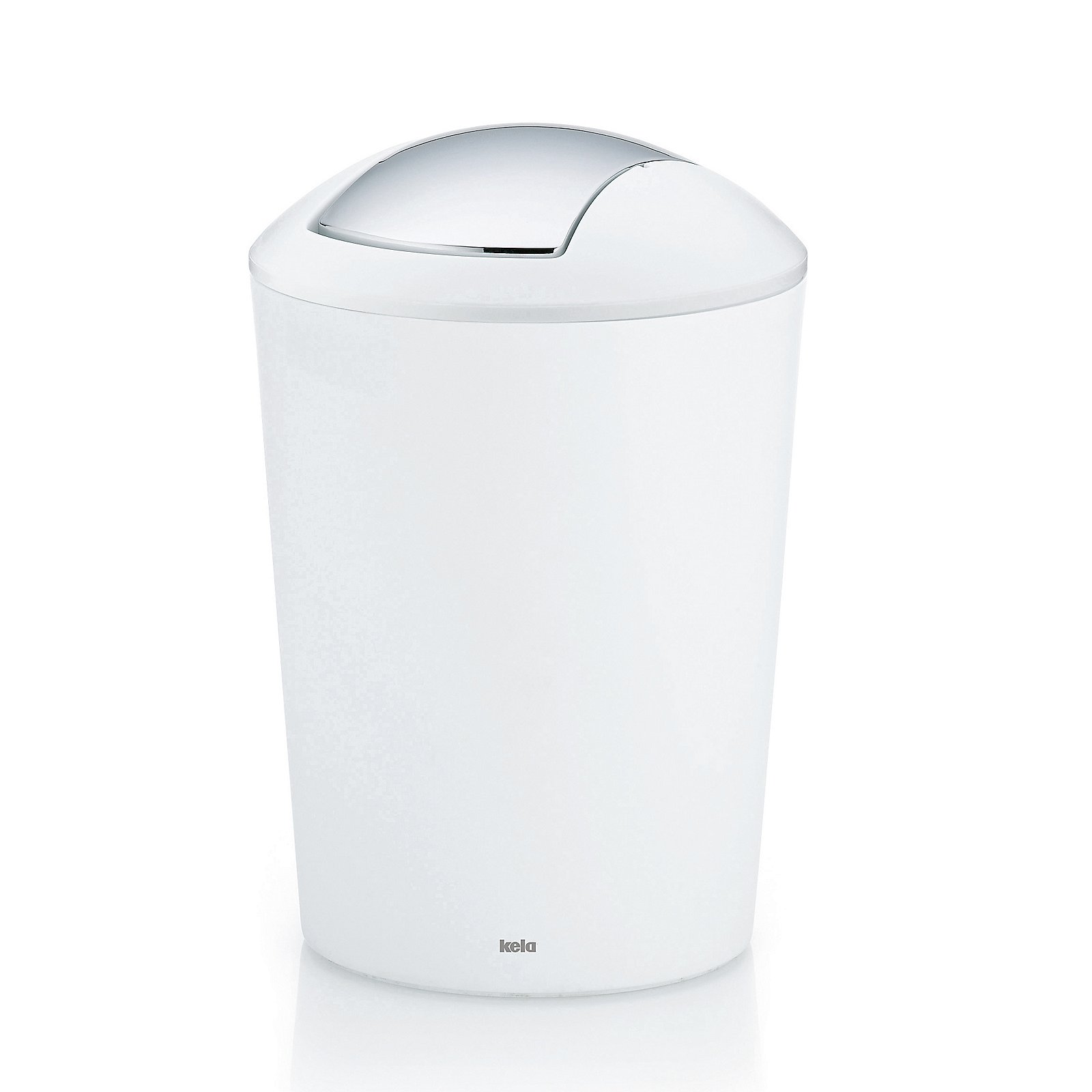 Kela Schwingdeckeleimer Marta MARTA in weiß,D 20cm,H 28,5cm,5 Ltr., Zinn, Kann, Mülleimer, Flasche, Shaker