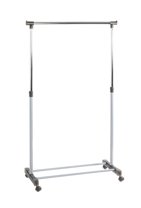 Haku Möbel Rollgarderobe in alu-chrom-grau, BHT ca.90x95(170)x43cm