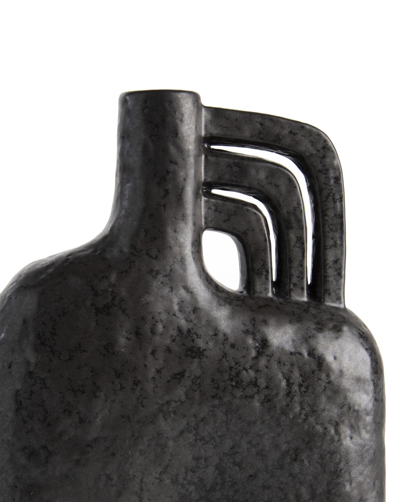 Coco Maison Vase LINA ca. B7 H21 T19 cm in Keramik schwarz/anthrazit