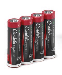 L.C. Wholesaler Batterien AA 1.5V 4er-Set POWERLINE in Candela Powerline