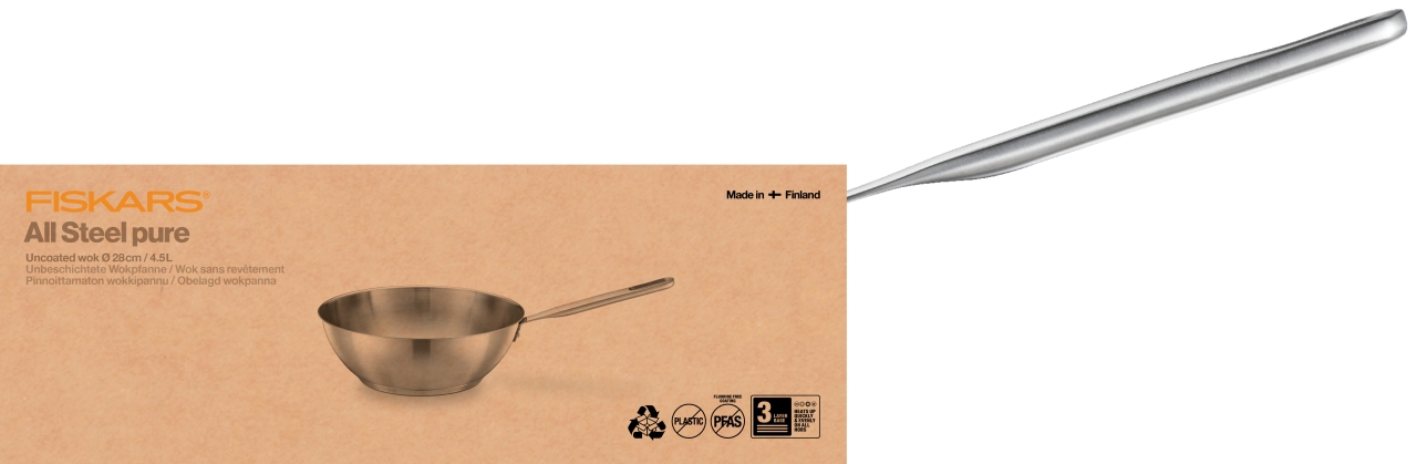 Fiskars Wok ALL STEEL 28cm