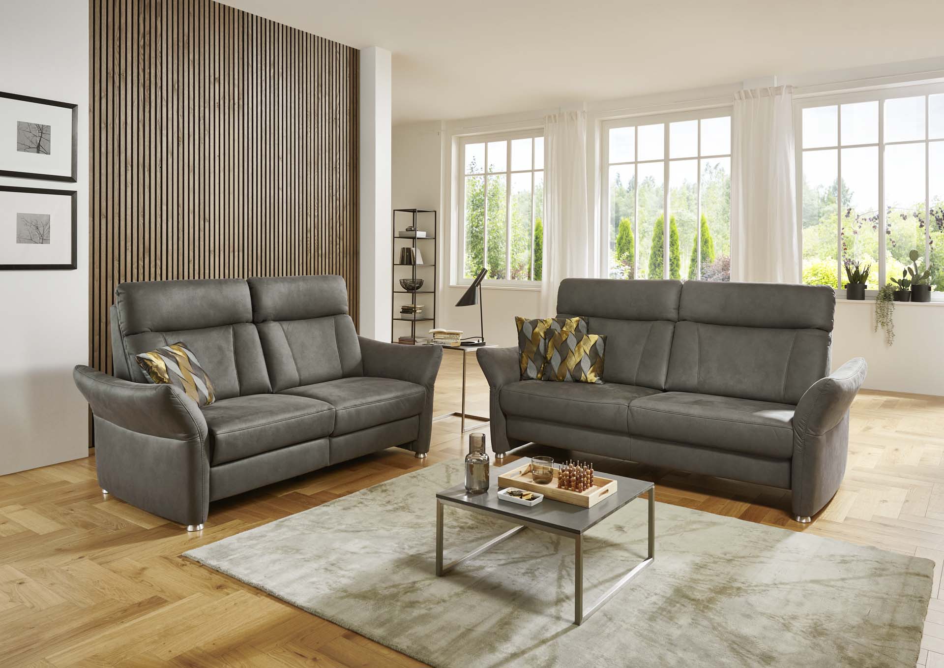 Polipol 2,5-Sitzer PP-PF24014 ca. 178x91cm in Stoff Deluxe anthrazit, Innenarchitektur, Inneneinrichtung, Couch, Wohnzimmer, Tabelle