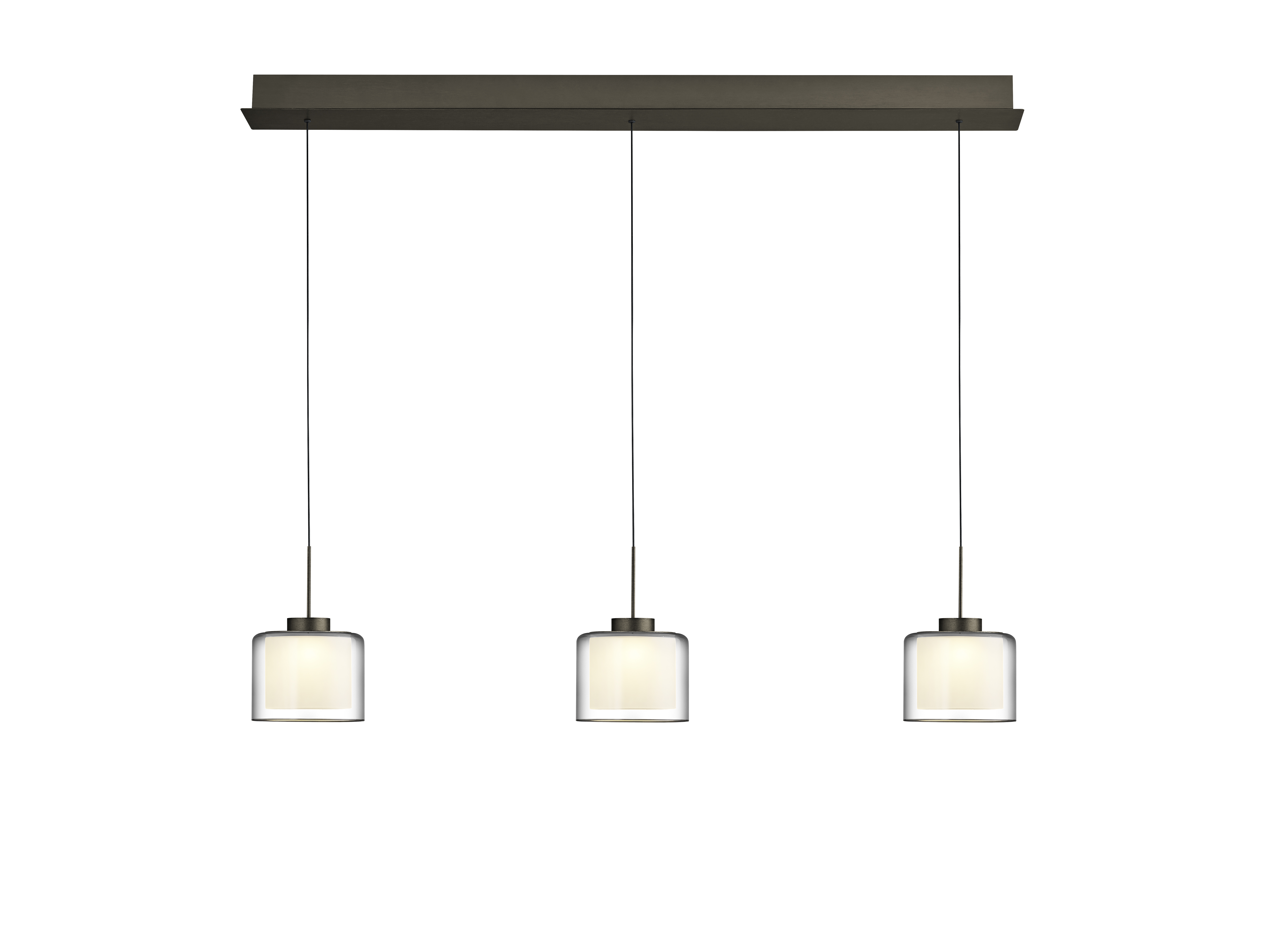 B-Leuchten LED-Pendelleuchte KLARA in Bronze eloxiert/Rauchglas